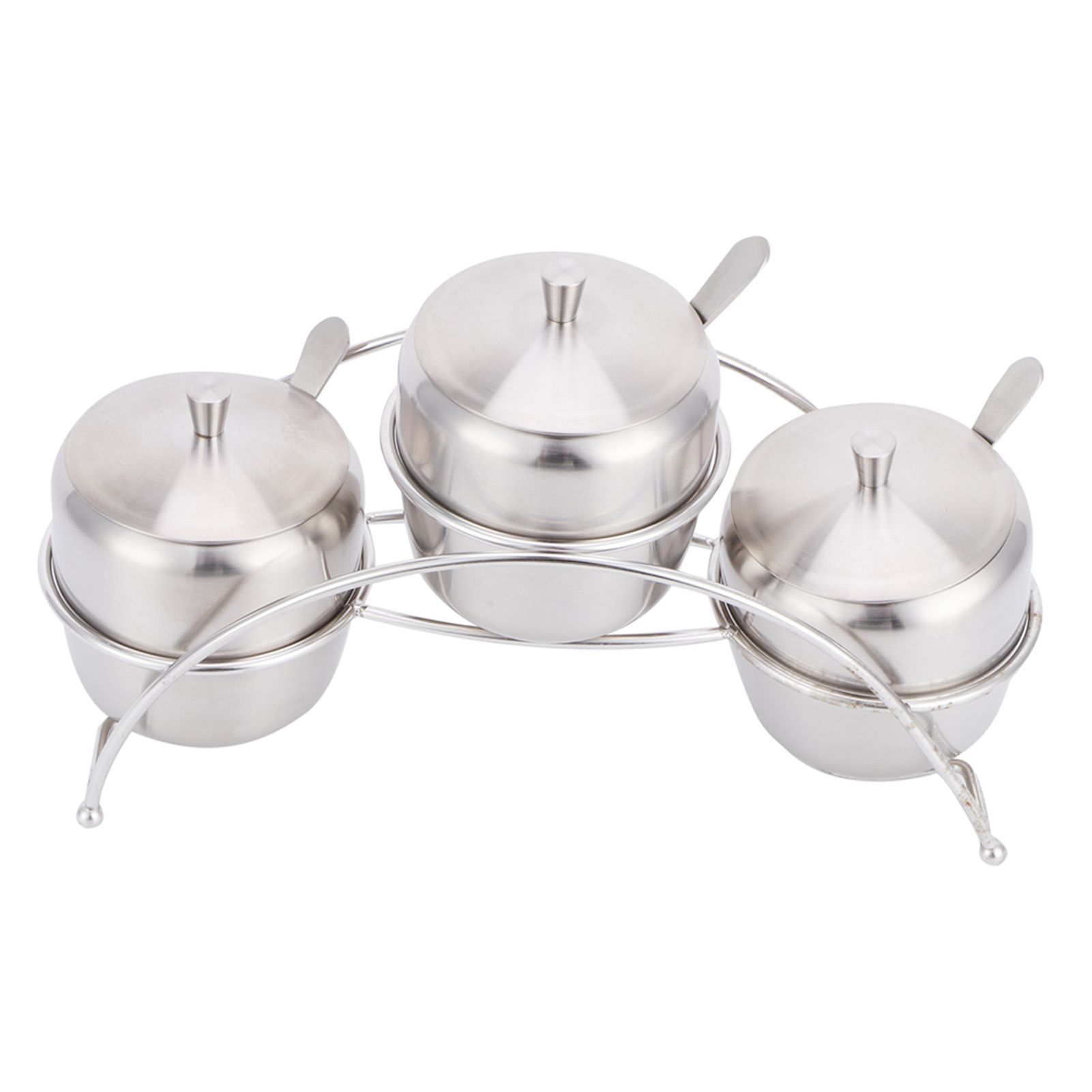 304 Stainless Steel Condiment Pot Spice Container Salt Sugar Box Storage Spice view 4