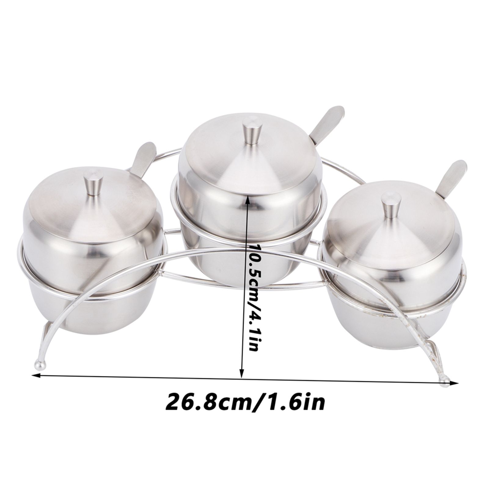 304 Stainless Steel Condiment Pot Spice Container Salt Sugar Box Storage Spice view 14