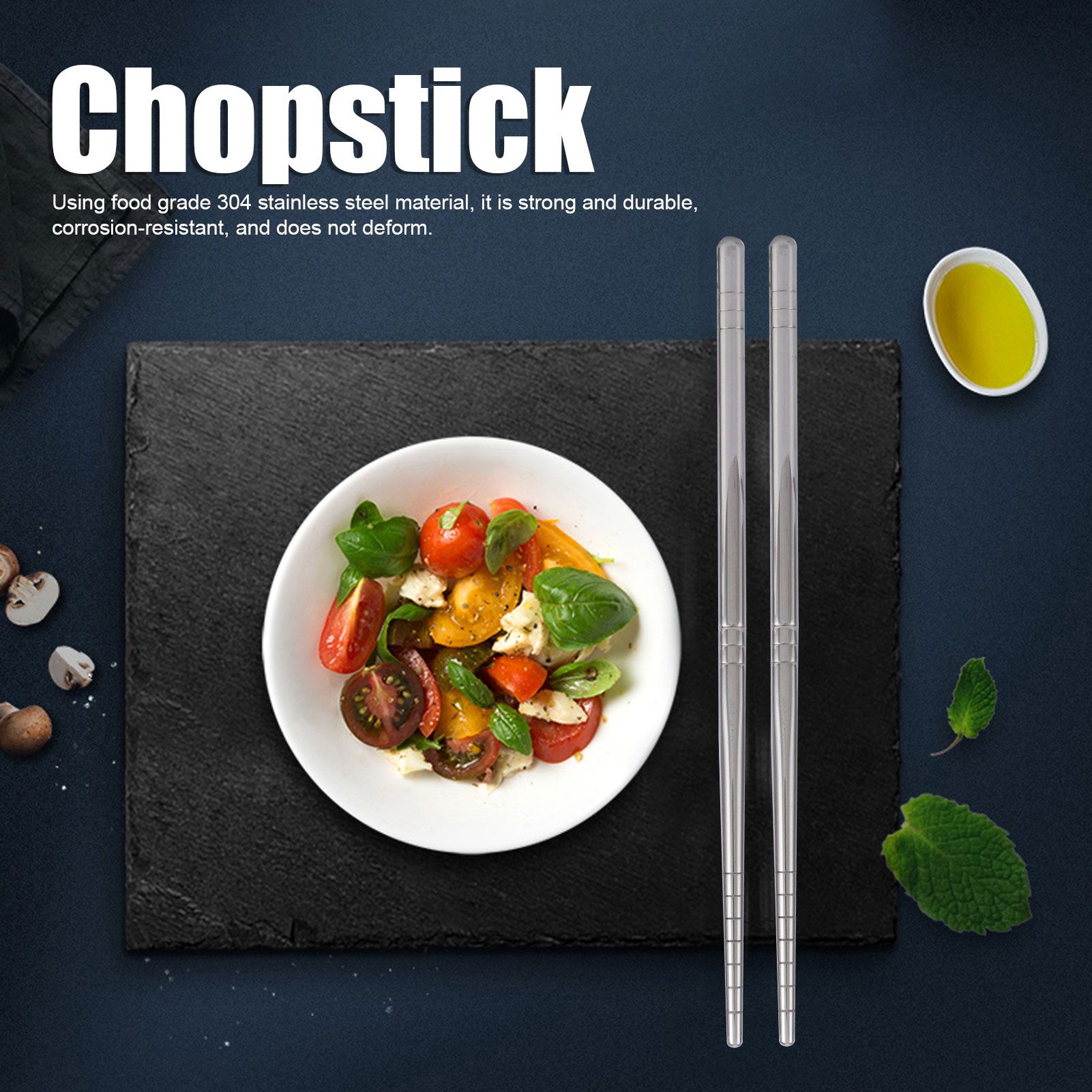1 Pair Chopsticks 304 Stainless Steel Chopsticks Tableware Cutlery Kitchen view 14