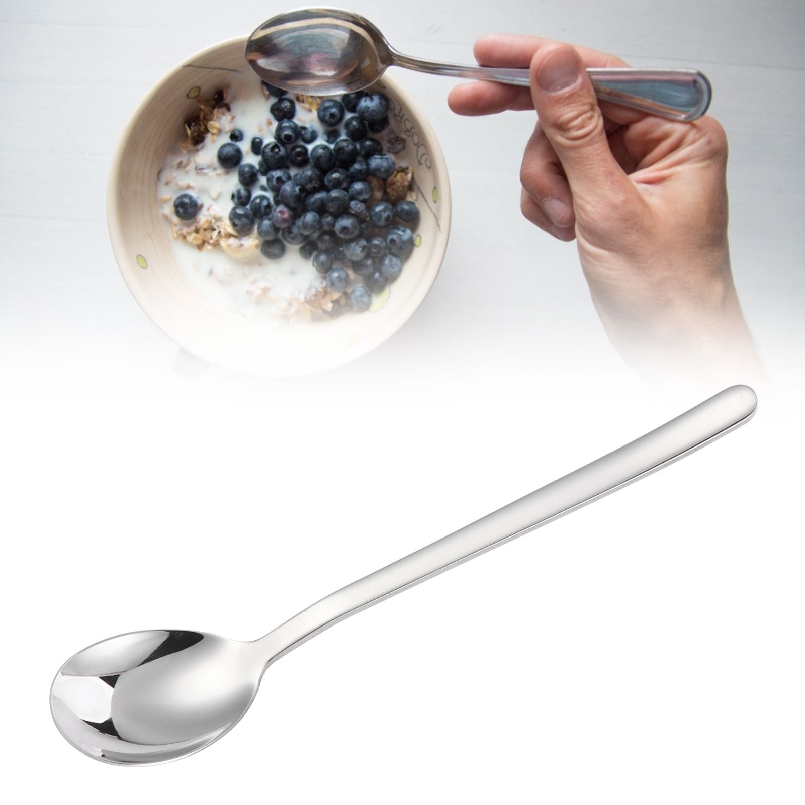 Food Spoon Portable 304 Stainless Steel Spoon Tableware Cutlery for Home view 9