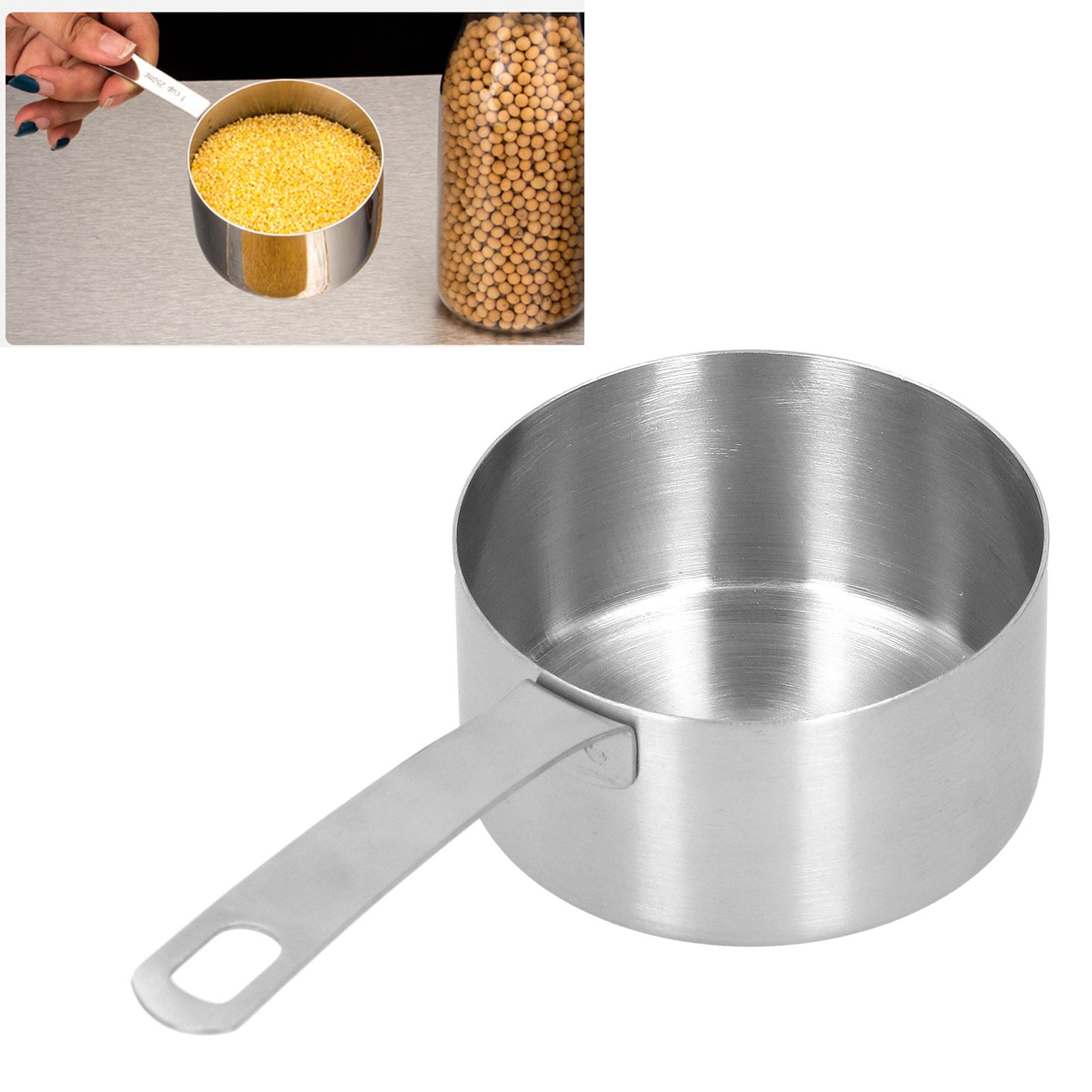 304 Stainless Steel Measuring Cup Kitchen Baking Measuring Spoon with Scale view 9