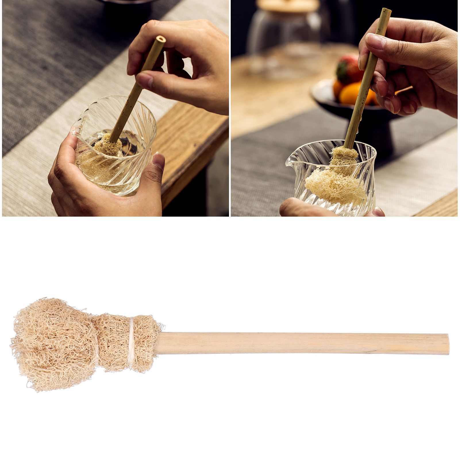 Natural Loofah Brush Water Cup Teacup Teapot Cleaning Brush Tea Ceremony view 10