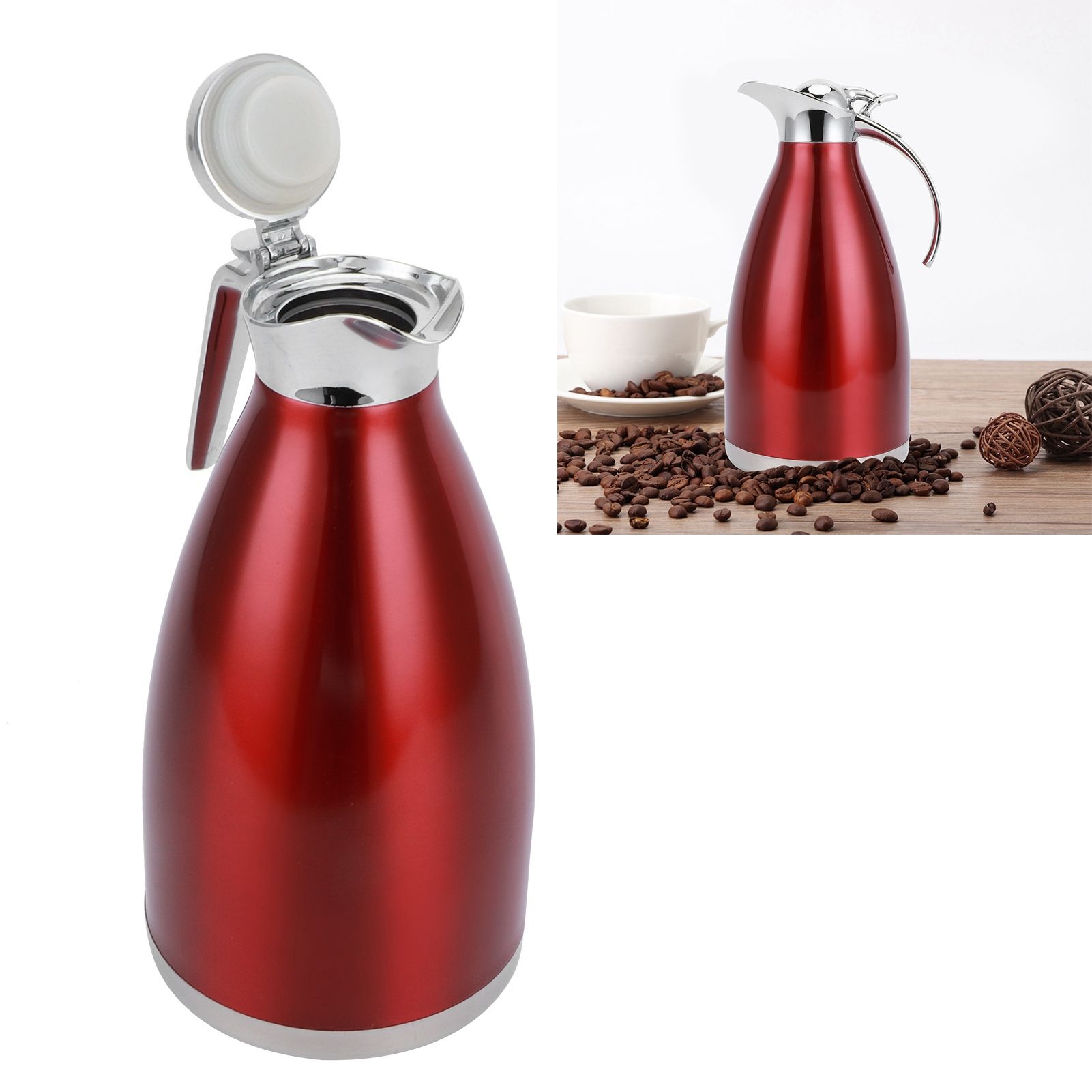 2L Vacuum Jug Bottle Stainless Steel Thermal Kettle Tea Pot Household Double view 9