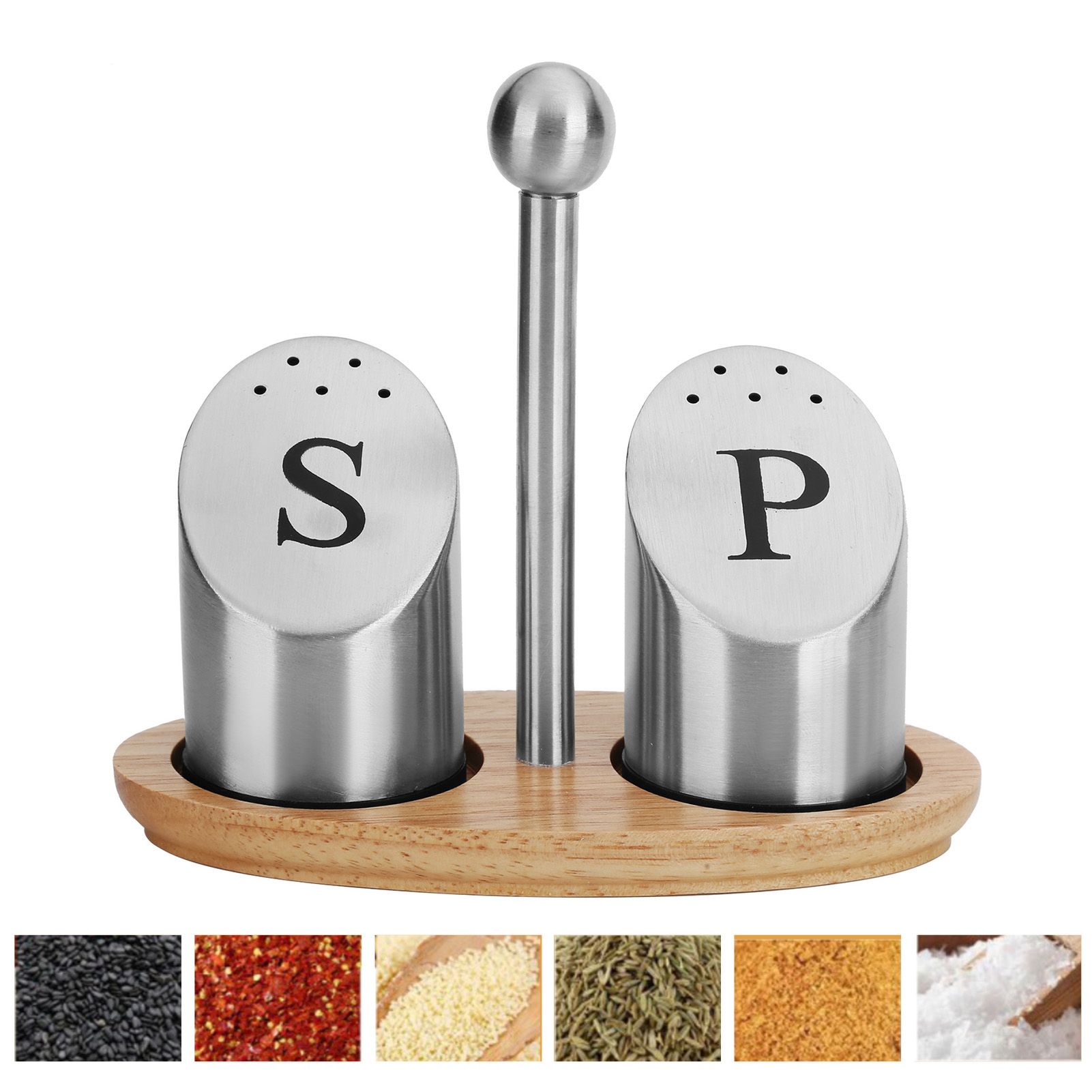 Stainless Steel Condiment Container Pot Seasoning Box Set Spice Pepper Jar view 9
