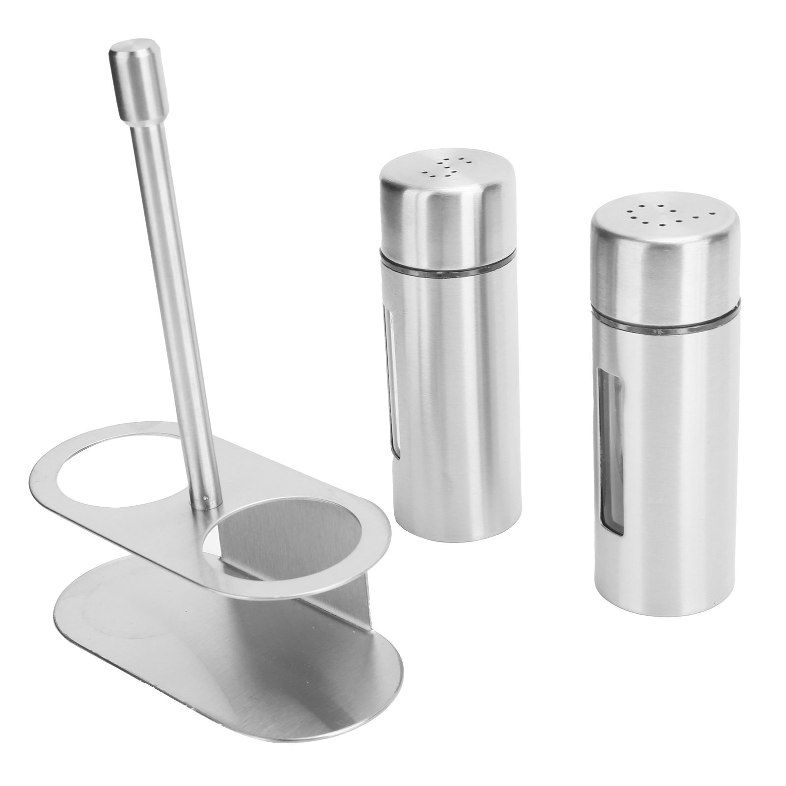 Stainless Steel Condiment Seasoning Container Pots Set with Spice Rack for view 6