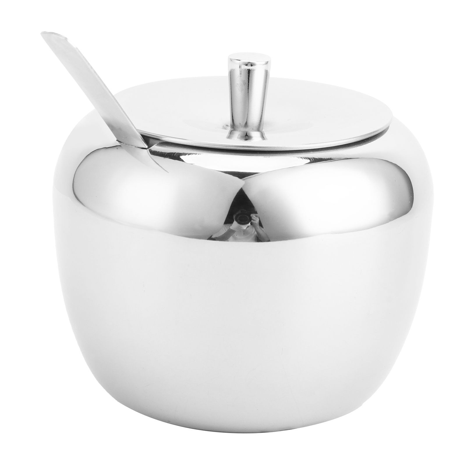 Stainless Steel Sugar Jar Seasoning Jar Spice Container with Lid and Spoon