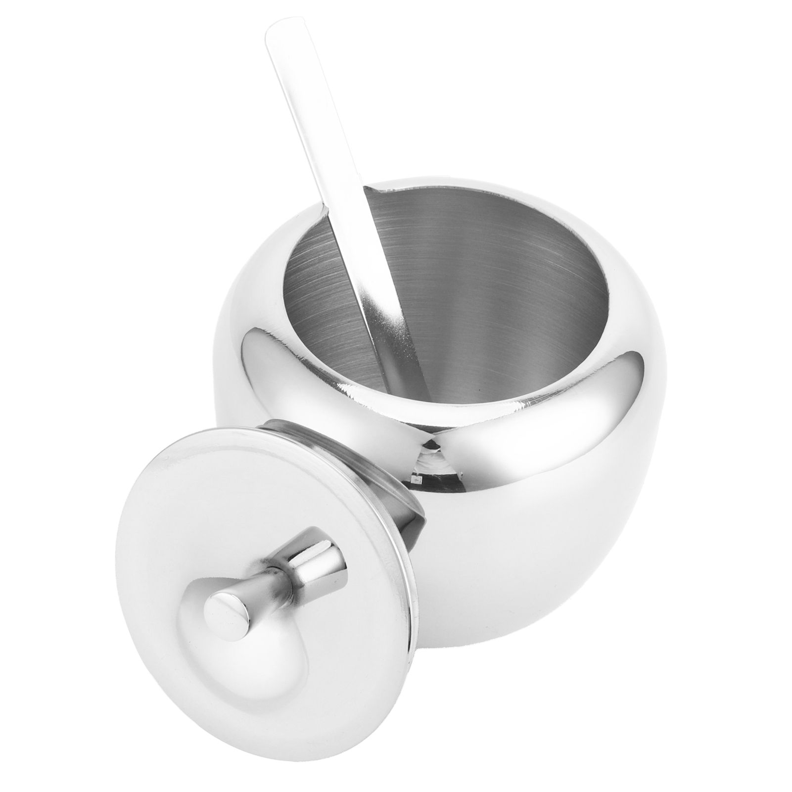 Stainless Steel Sugar Jar Seasoning Jar Spice Container with Lid and Spoon view 3