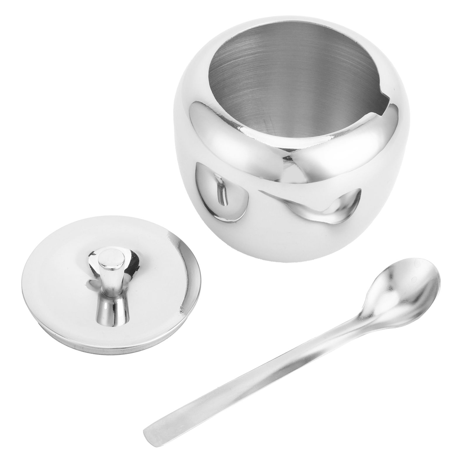 Stainless Steel Sugar Jar Seasoning Jar Spice Container with Lid and Spoon view 5