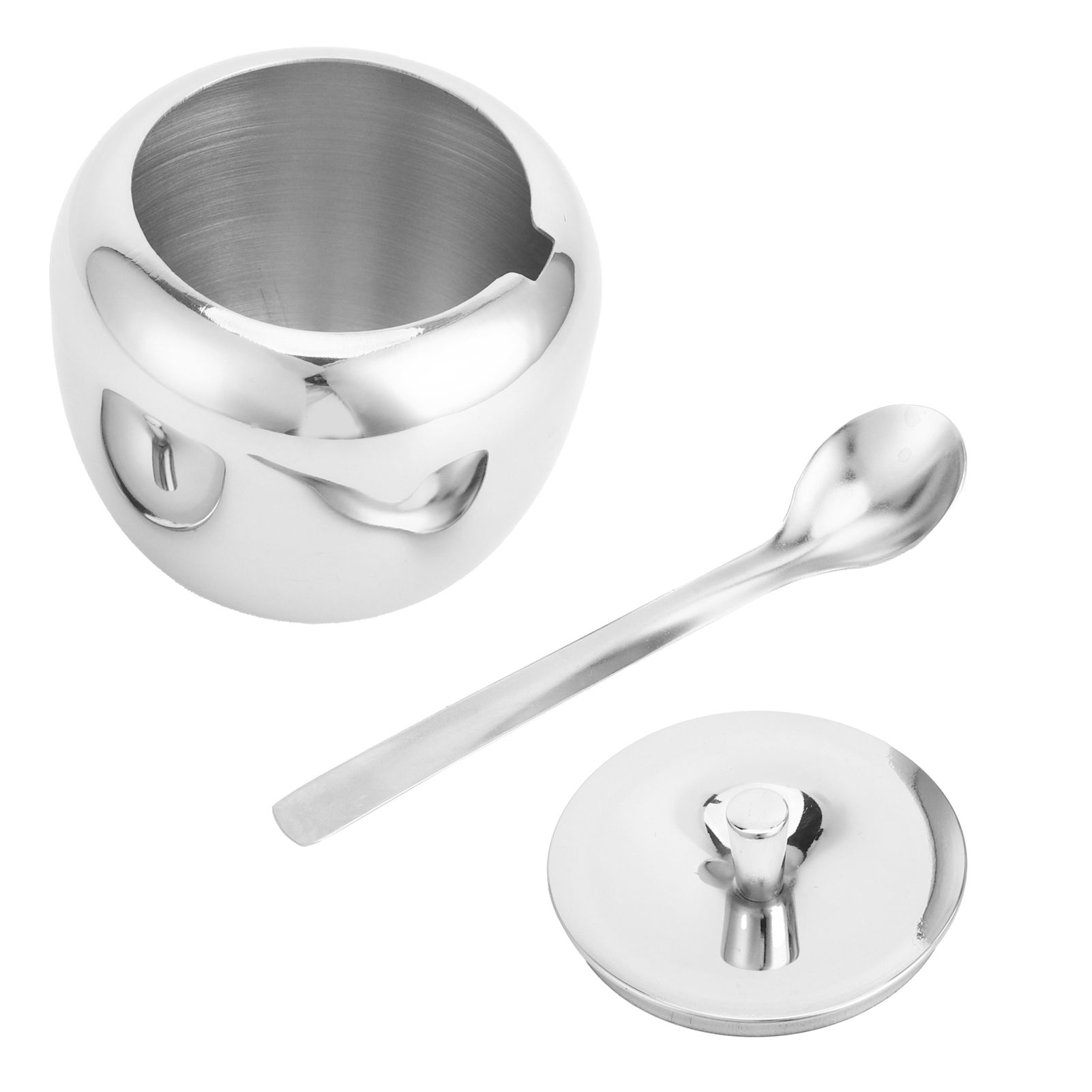 Stainless Steel Sugar Jar Seasoning Jar Spice Container with Lid and Spoon view 7