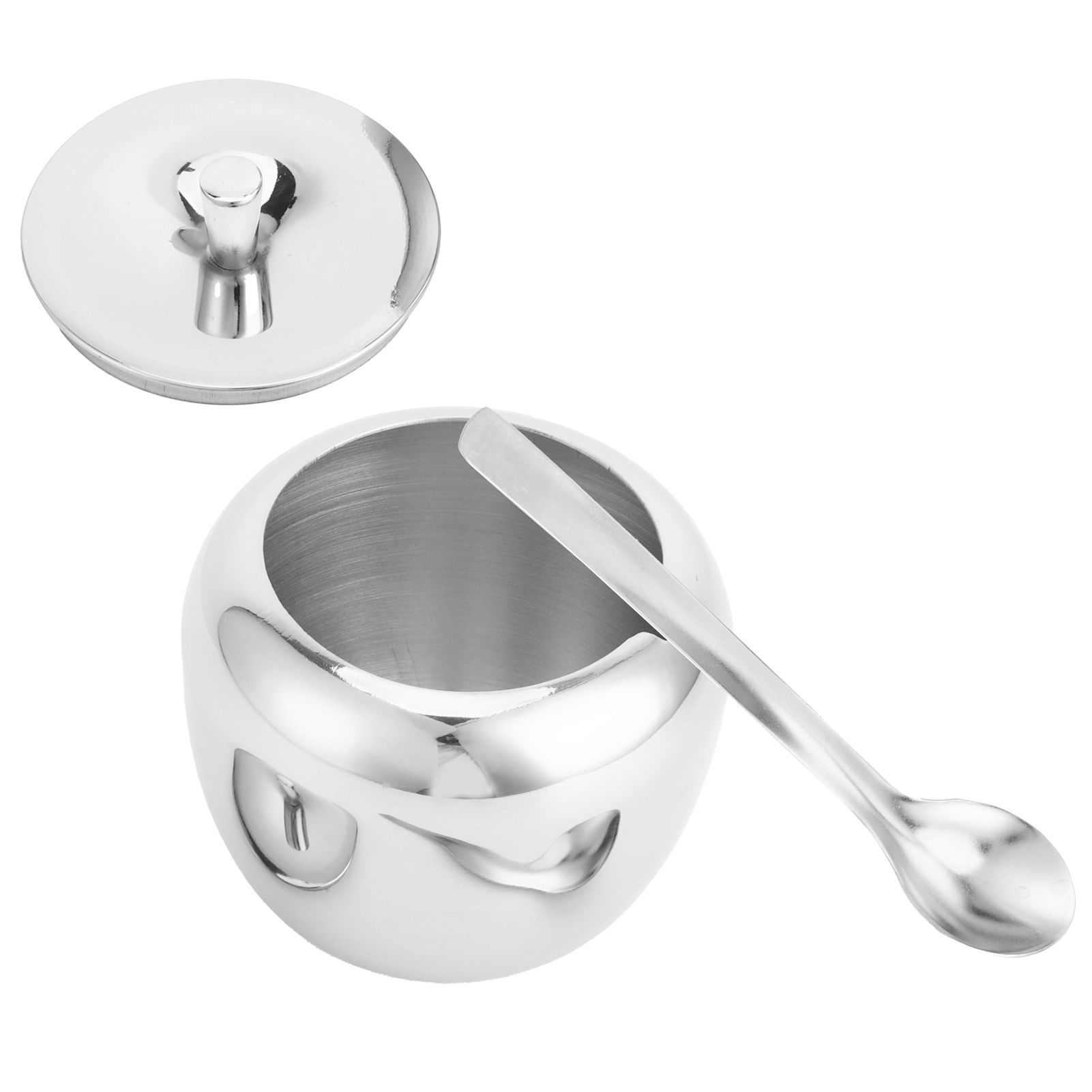 Stainless Steel Sugar Jar Seasoning Jar Spice Container with Lid and Spoon view 8