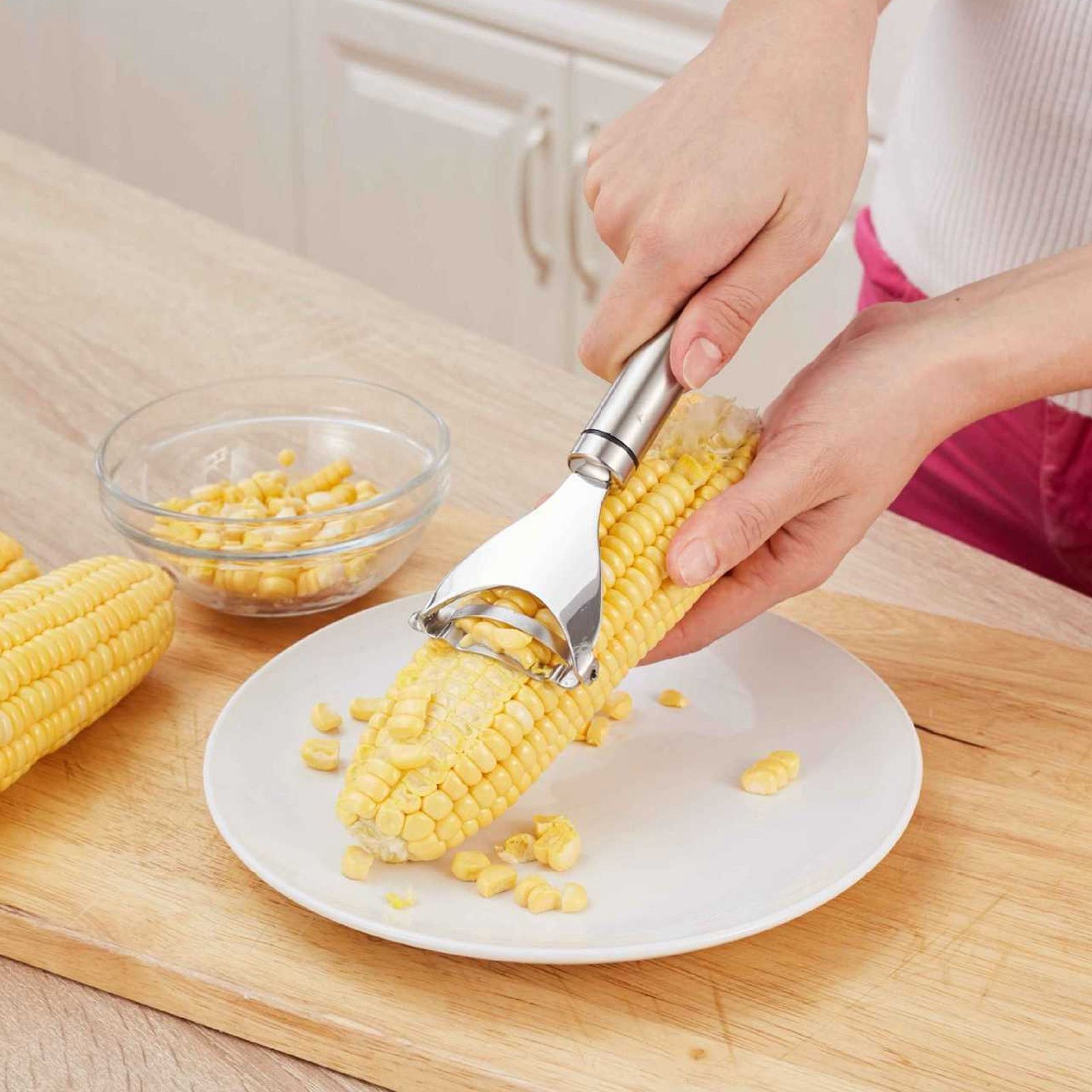 Corn Stripper Peeler Thresher Tool Stainless Steel Kernel Cutter Kitchen view 14