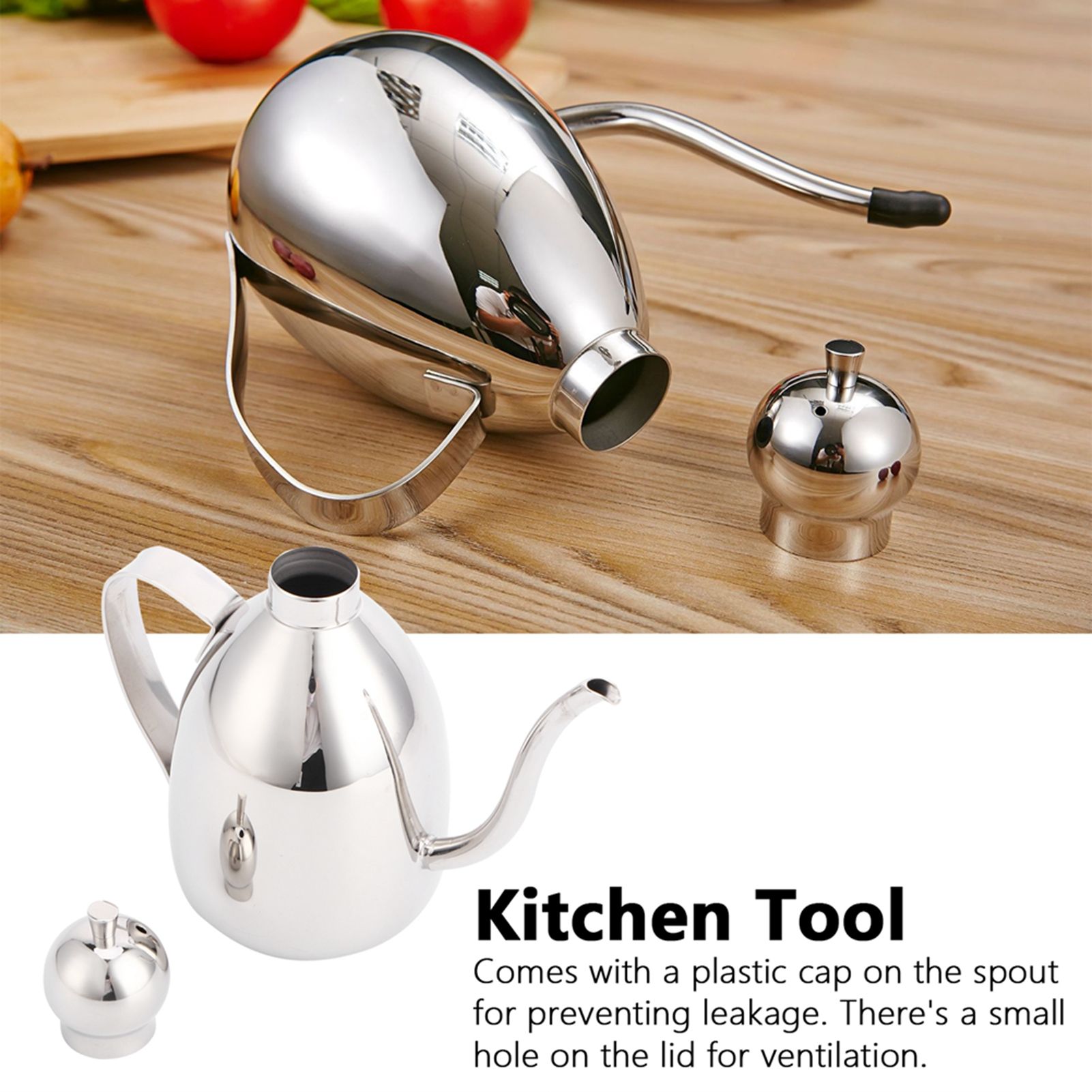 Oil Dispenser Stainless Steel Oil Bottle Leakproof Vinegar Pot Kitchen Storage view 15