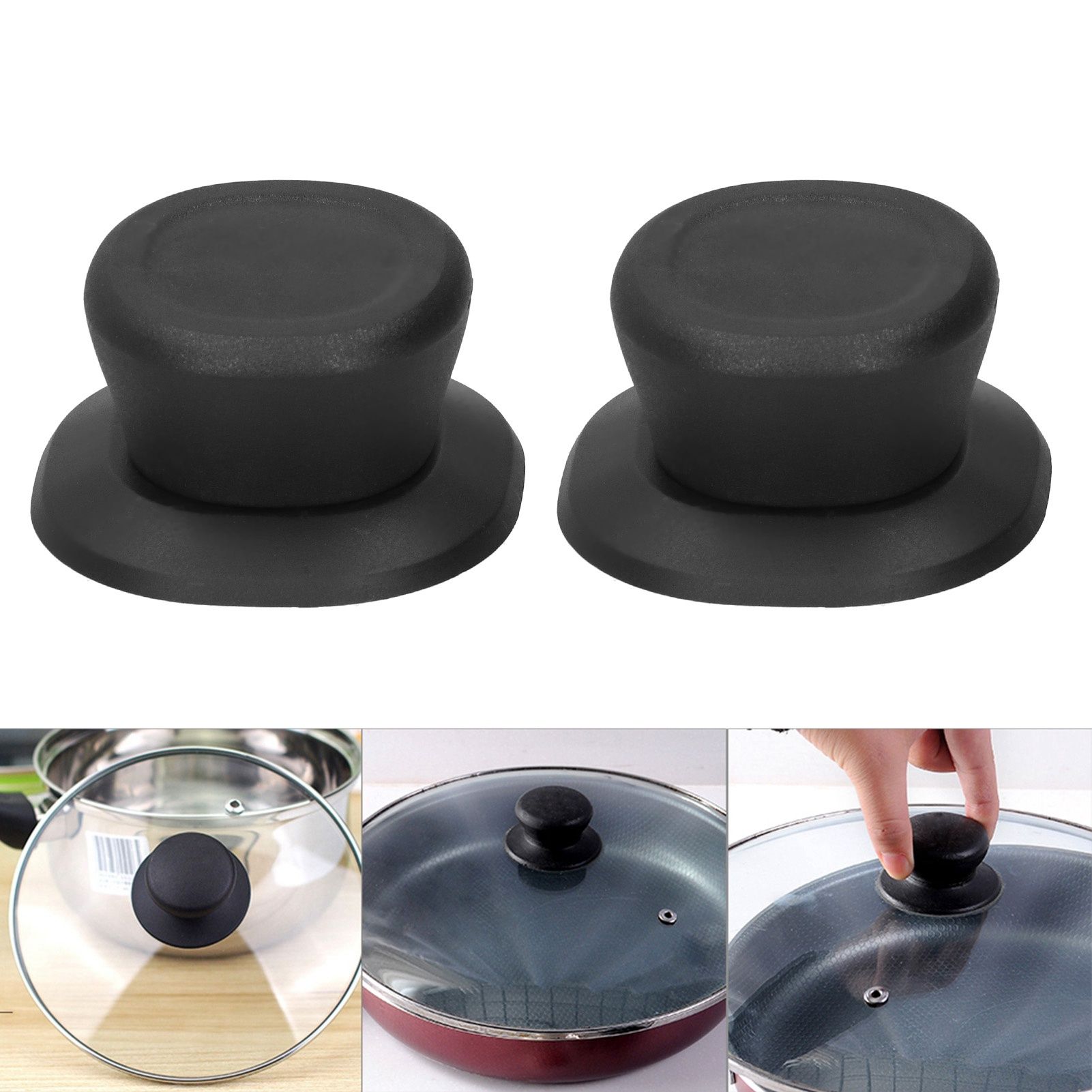 2Pcs Pot Lid Knobs Replacement Pan Cover Holding Handle with Screw Cookware view 10