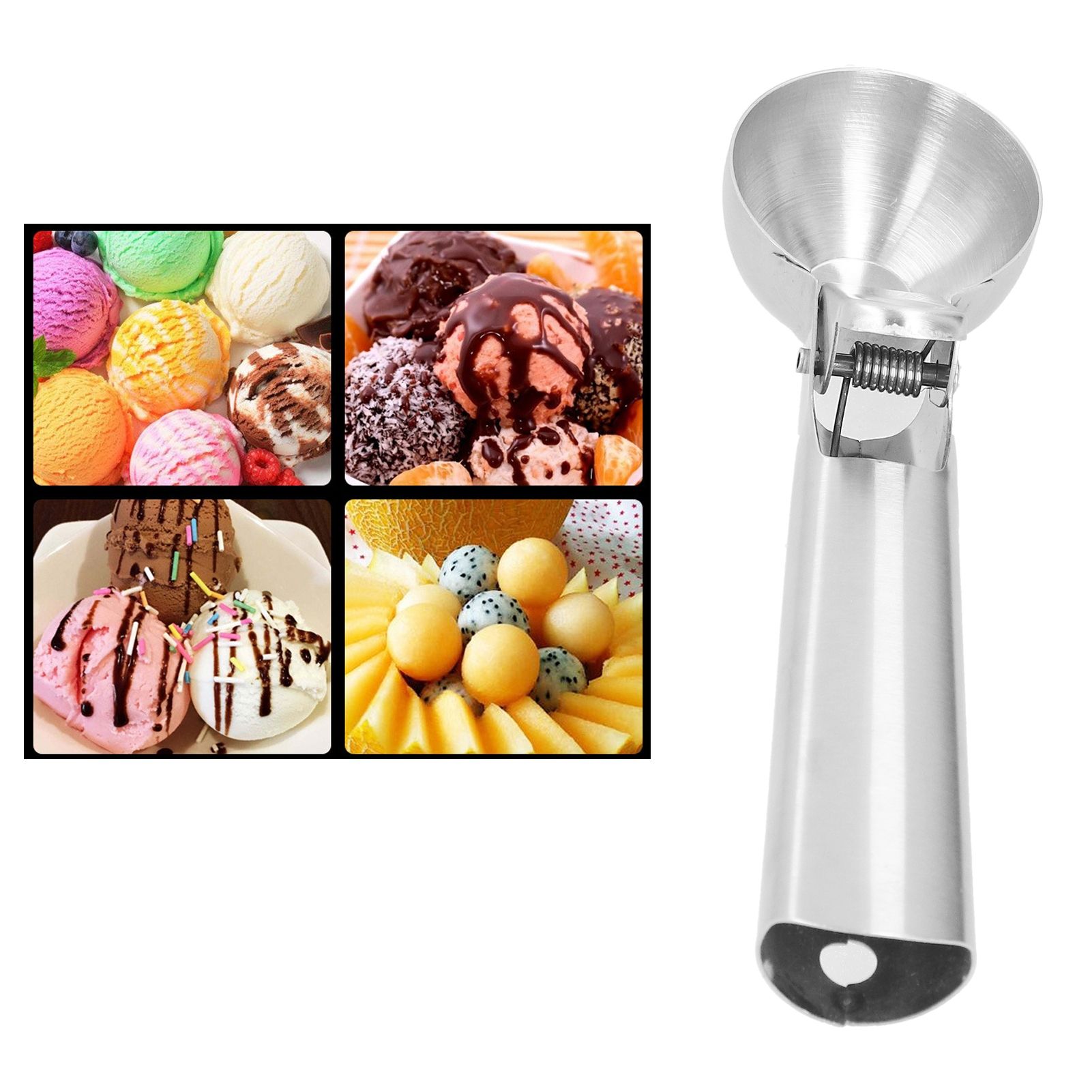 304 Stainless Steel Spoon Ice Cream Fruit Ball Scoop Cutlery Kitchen Tool view 9