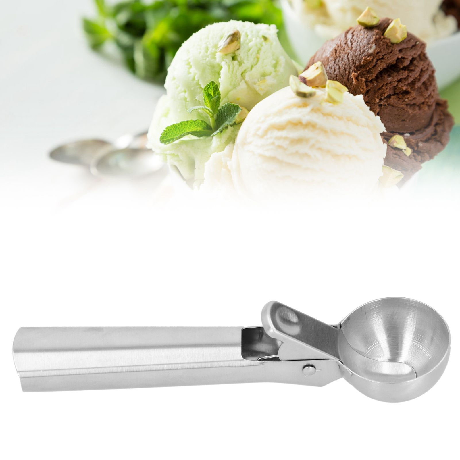 304 Stainless Steel Spoon Ice Cream Fruit Ball Scoop Cutlery Kitchen Tool view 10