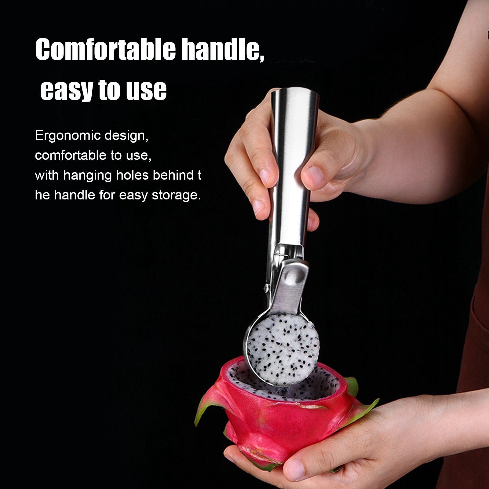 304 Stainless Steel Spoon Ice Cream Fruit Ball Scoop Cutlery Kitchen Tool view 14