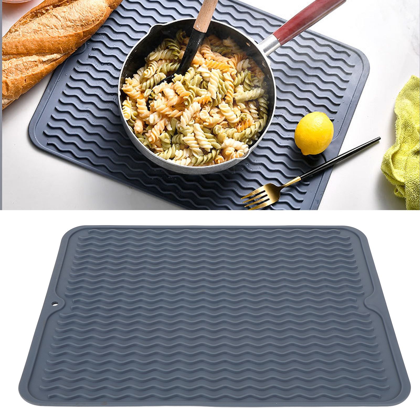 Dish Drying Mat Soft Flexible Rubber Heat Resistant Nonslip BPA Free Eco view 11
