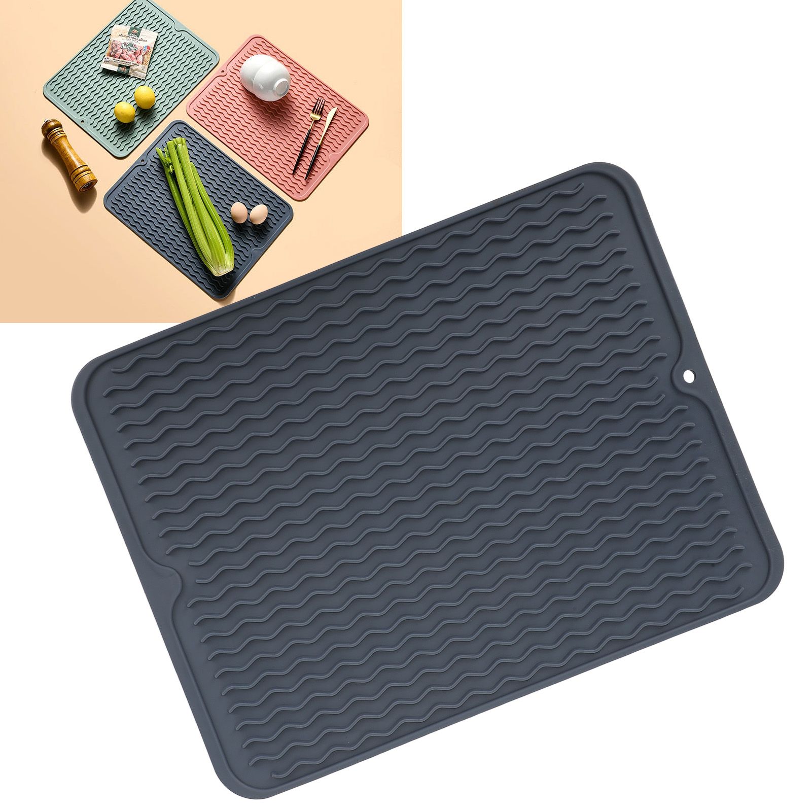 Dish Drying Mat Soft Flexible Rubber Heat Resistant Nonslip BPA Free Eco view 12