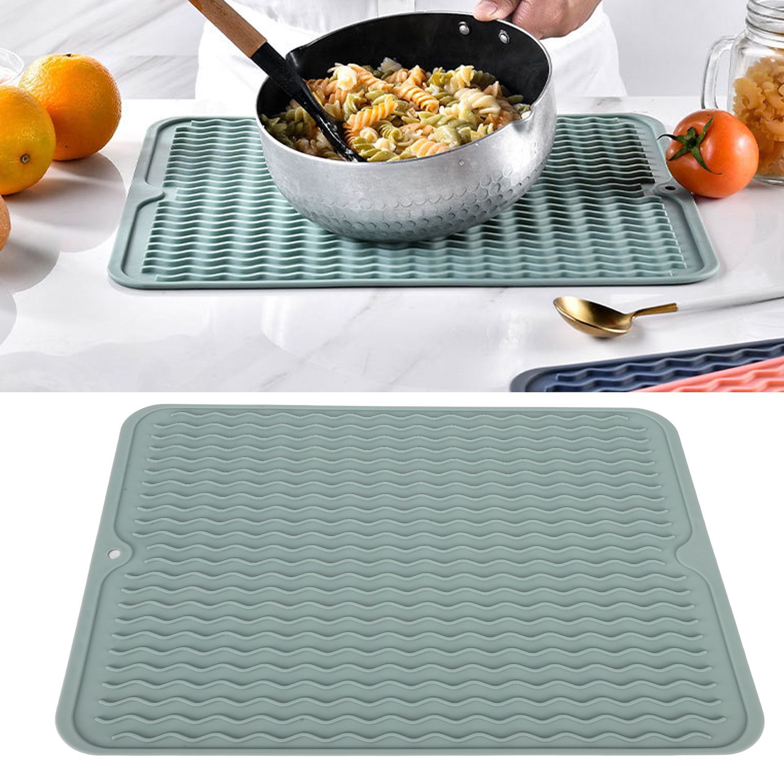 Dish Drying Mat Soft Flexible Rubber Heat Resistant Nonslip BPA Free Eco view 11