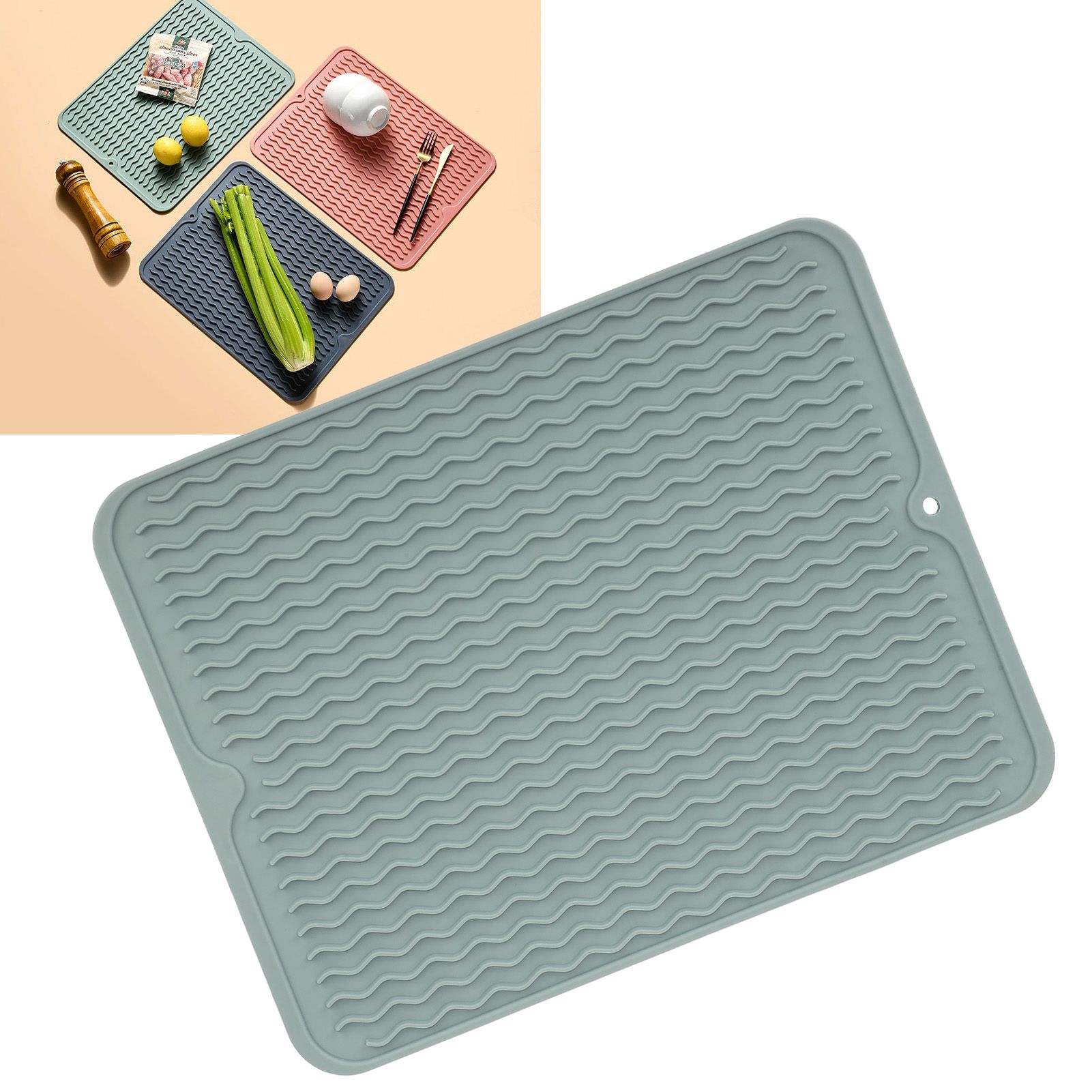 Dish Drying Mat Soft Flexible Rubber Heat Resistant Nonslip BPA Free Eco view 12