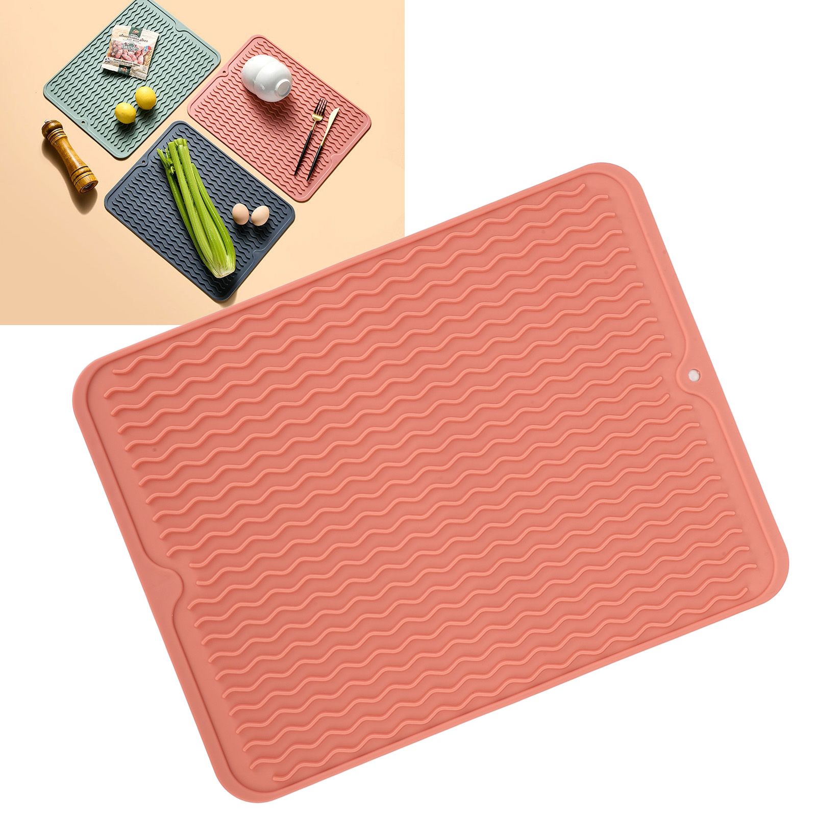 Dish Drying Mat Soft Flexible Rubber Heat Resistant Nonslip BPA Free Eco view 12