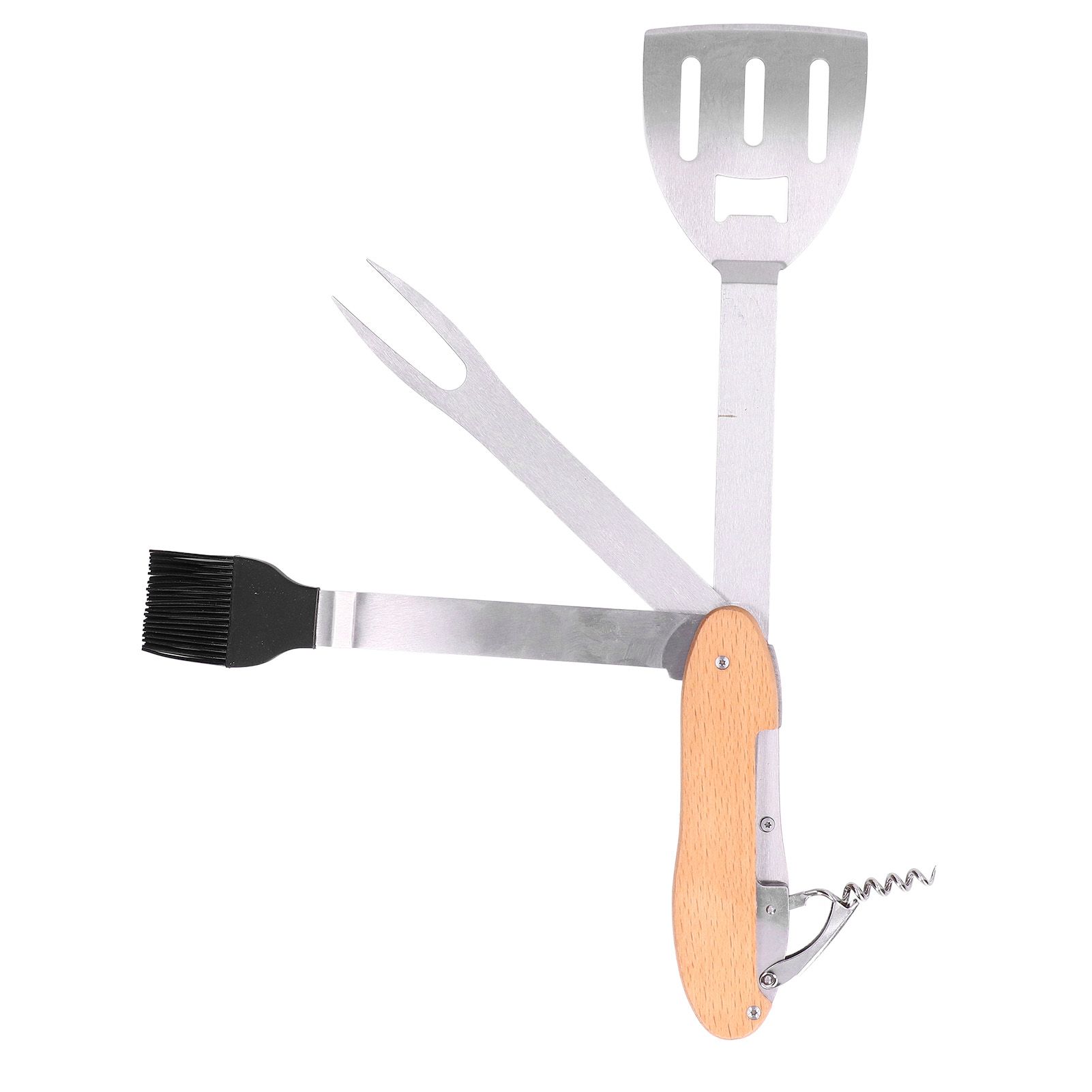 BBQ Tool Set 5 in 1 Multifunction Foldable Portable Spatula Brush Fork Bottle view 6