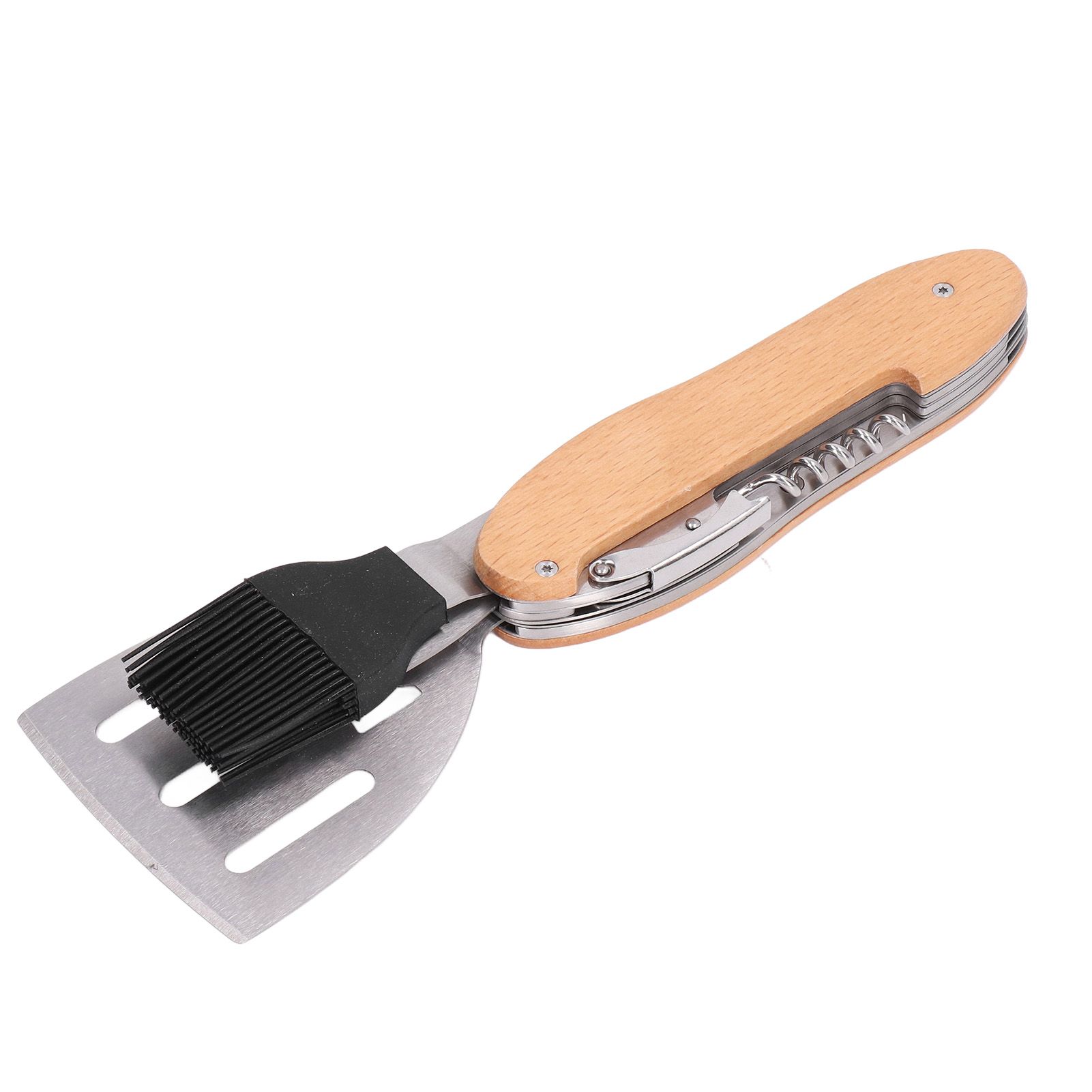 BBQ Tool Set 5 in 1 Multifunction Foldable Portable Spatula Brush Fork Bottle view 8