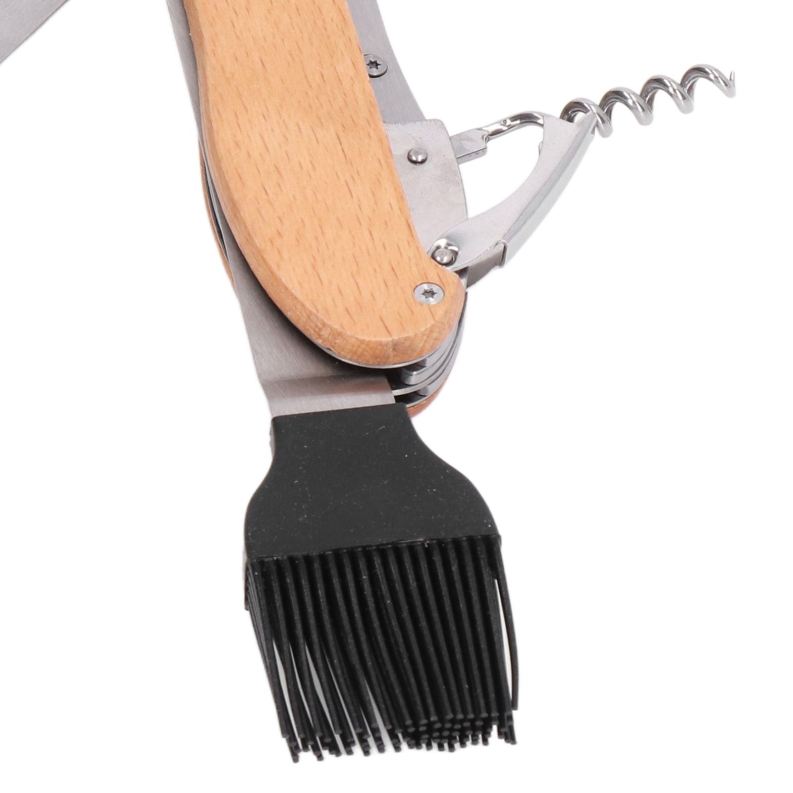 BBQ Tool Set 5 in 1 Multifunction Foldable Portable Spatula Brush Fork Bottle view 13