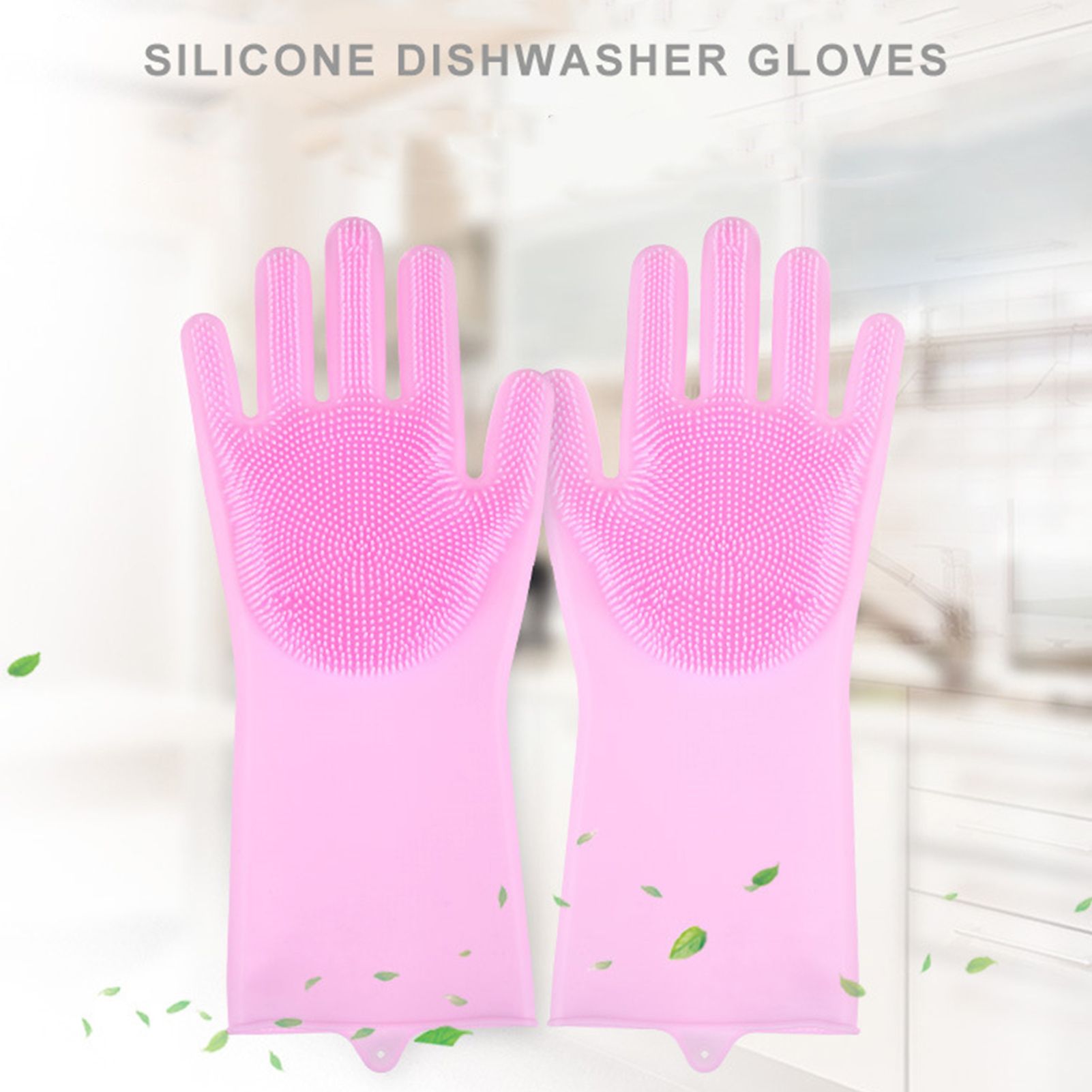 Silicone Gloves with bristles Waterproof Splashproof Oil Proof Soft Elastic view 2