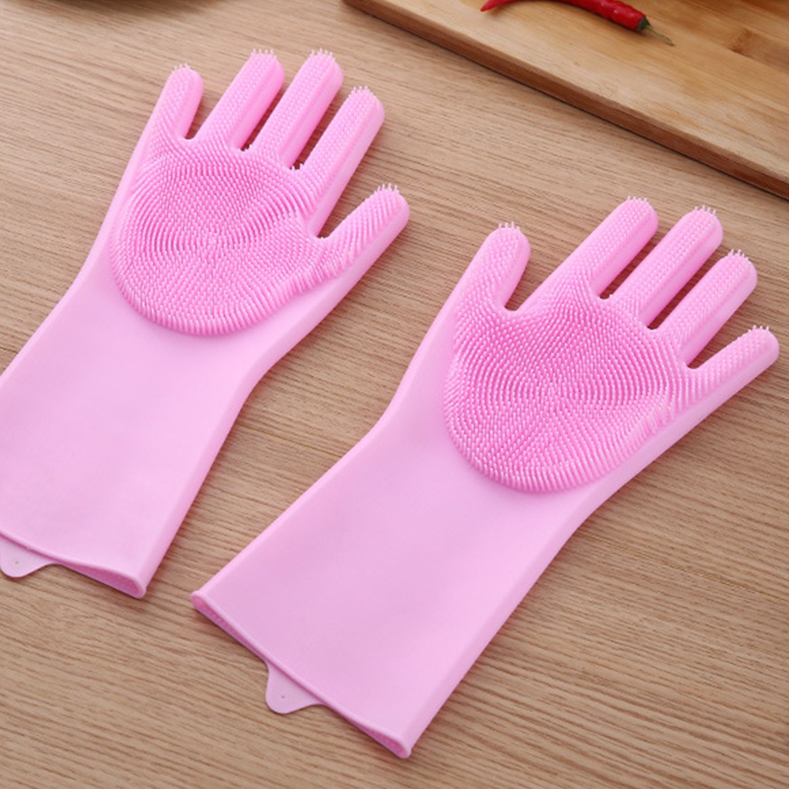 Silicone Gloves with bristles Waterproof Splashproof Oil Proof Soft Elastic view 5