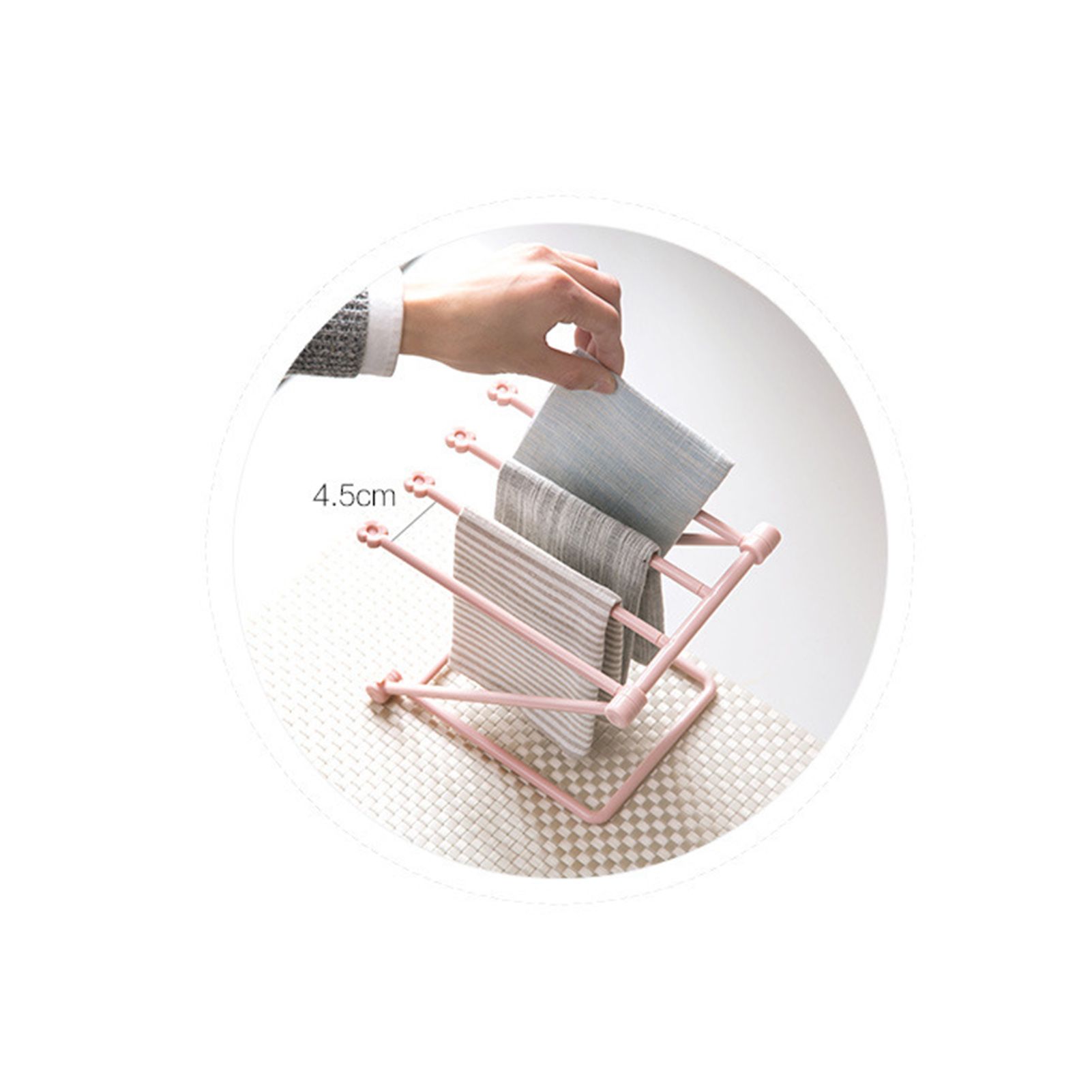 Washcloth Holder Foldable Hand Towel Holder Vertical Dish Cloth Storage Rack view 6