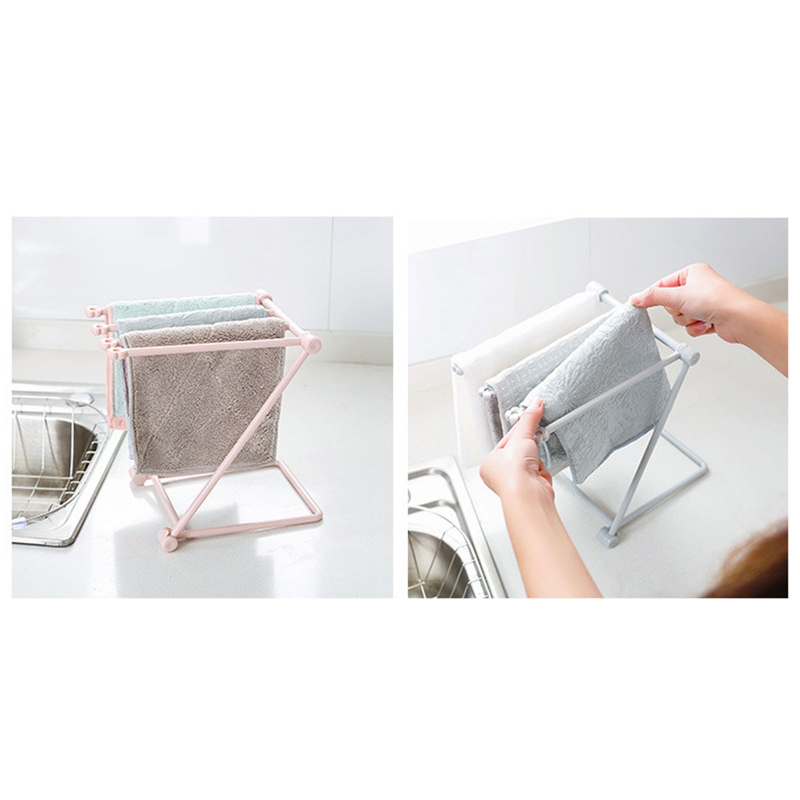 Washcloth Holder Foldable Hand Towel Holder Vertical Dish Cloth Storage Rack view 10