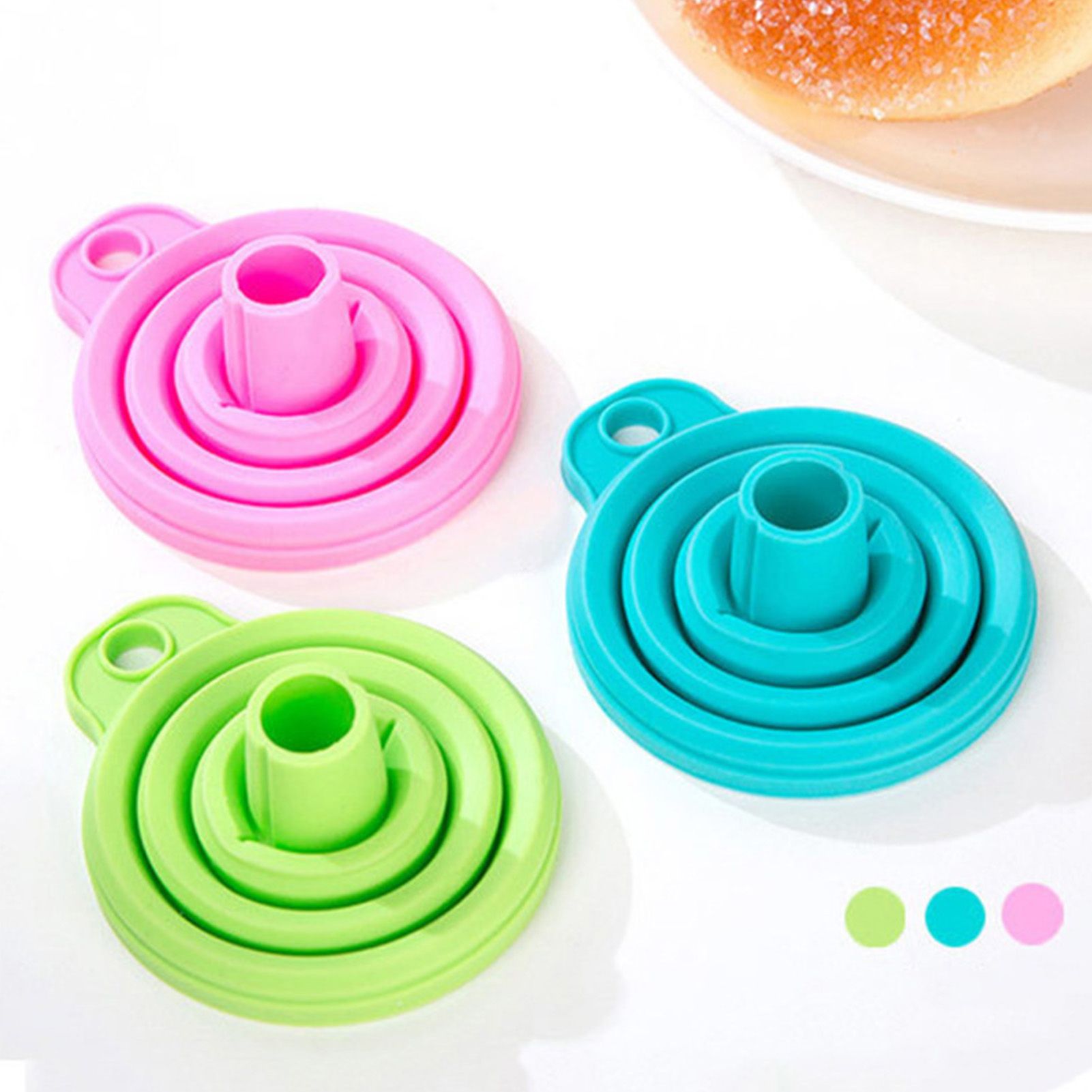 Kitchen Silicone Funnel Food Grade Silicone Foldable Funnel for Water Bottle view 5