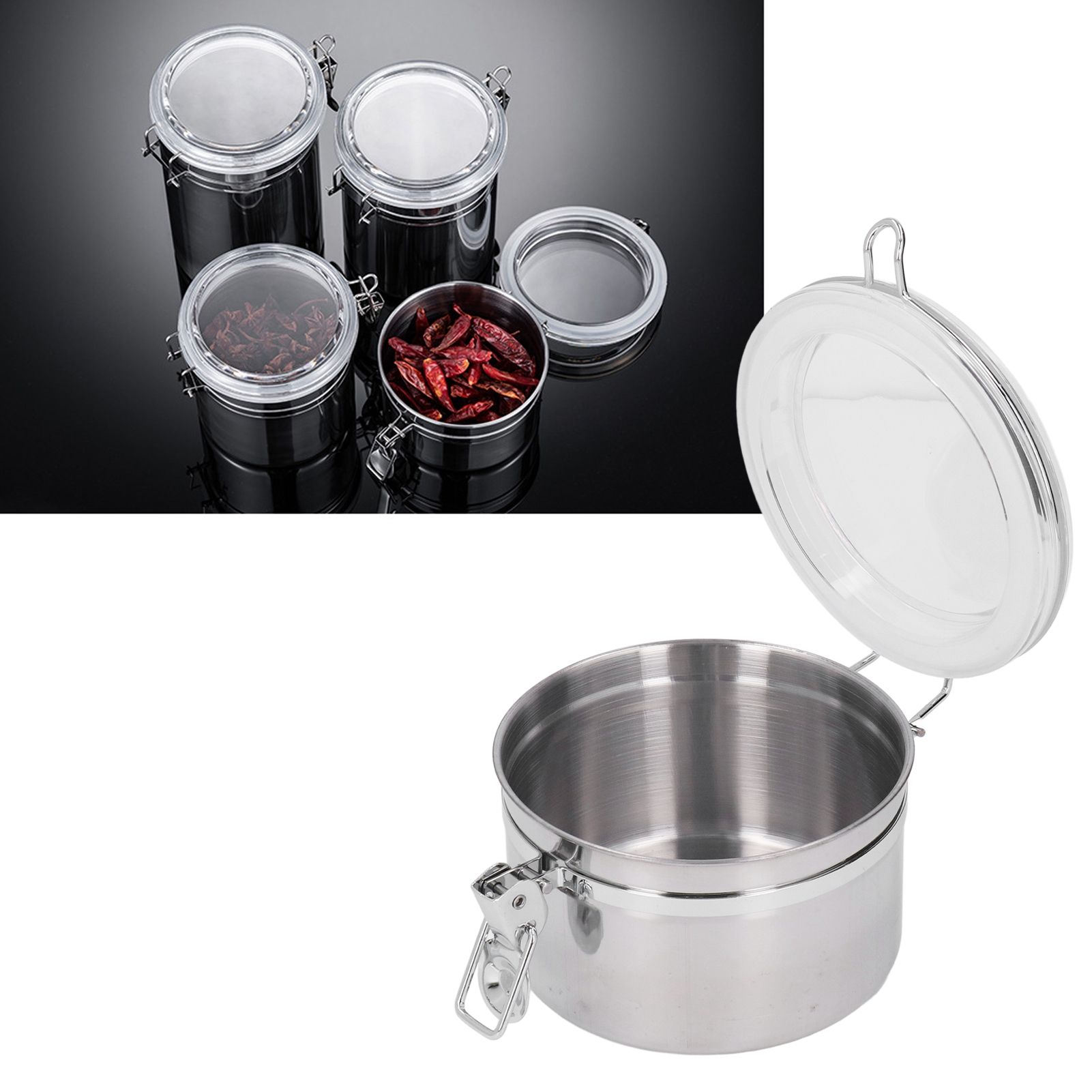 Stainless Steel Sealed Can Food Storage Container Airtight Canister for Dried view 12