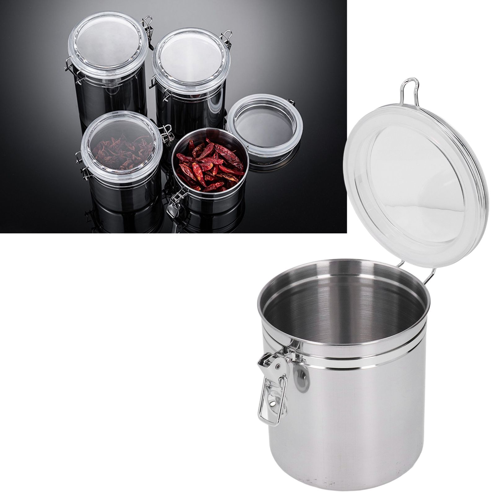 Stainless Steel Sealed Can Food Storage Container Airtight Canister for Dried view 12