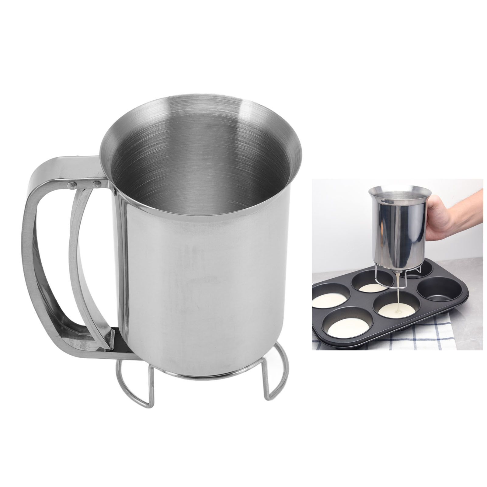 Pancake Batter Dispenser Handheld Stainless Steel Pancake Pourer for Baking view 11