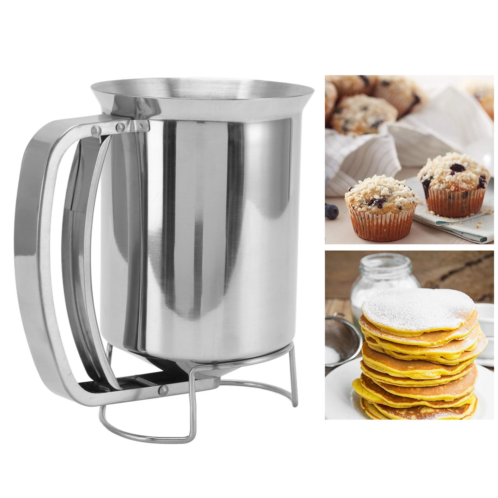 Pancake Batter Dispenser Handheld Stainless Steel Pancake Pourer for Baking view 12