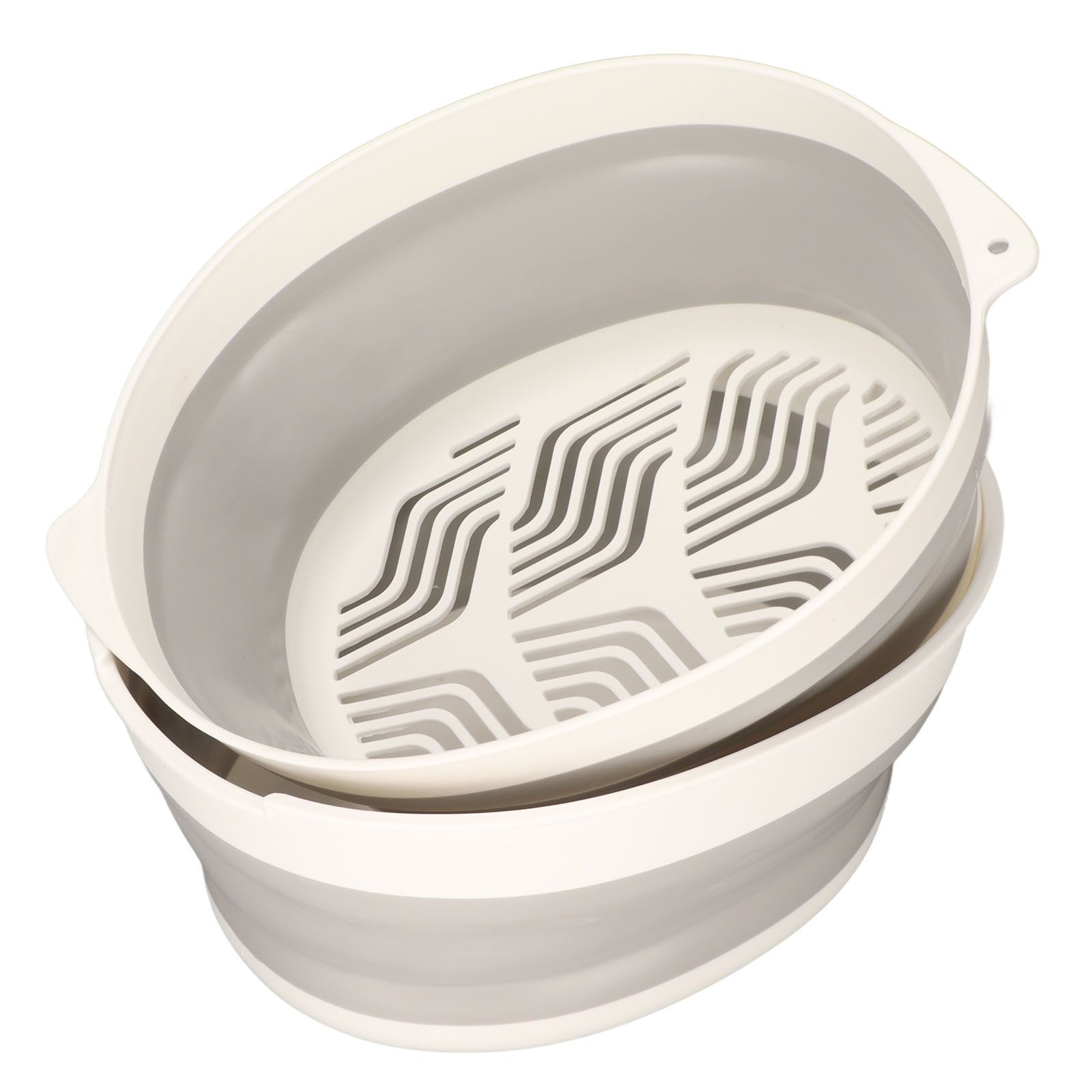Double Layer Drain Basket Separate Design Foldable Portable Fruit Vegetable view 2