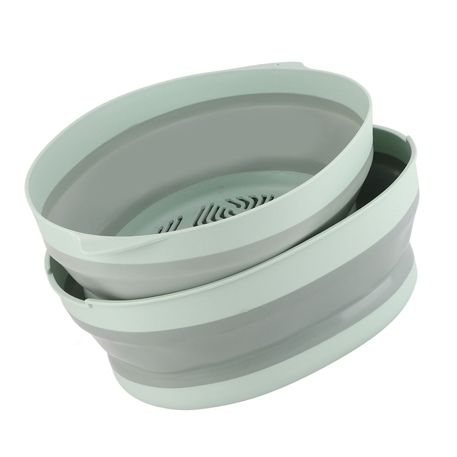 Double Layer Drain Basket Separate Design Foldable Portable Fruit Vegetable view 3