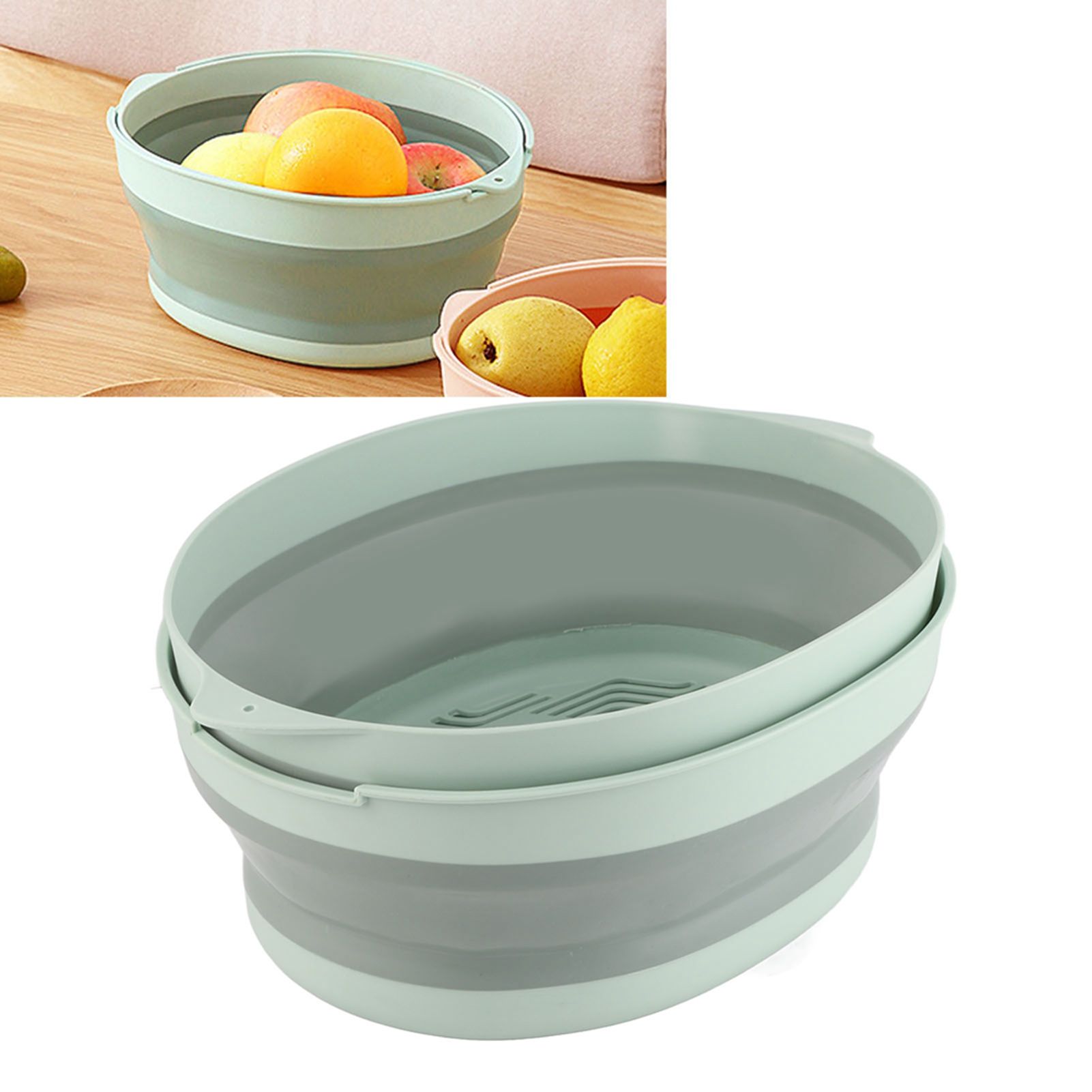 Double Layer Drain Basket Separate Design Foldable Portable Fruit Vegetable view 11