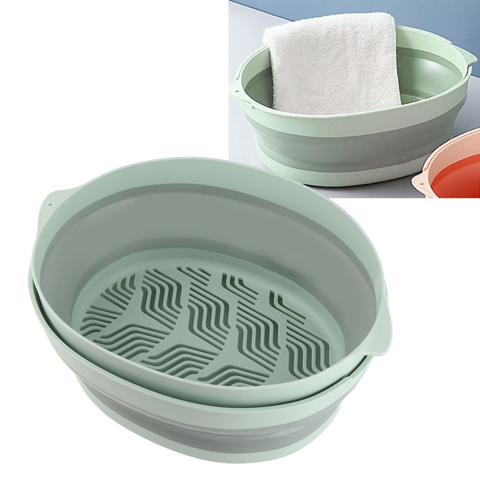 Double Layer Drain Basket Separate Design Foldable Portable Fruit Vegetable view 12