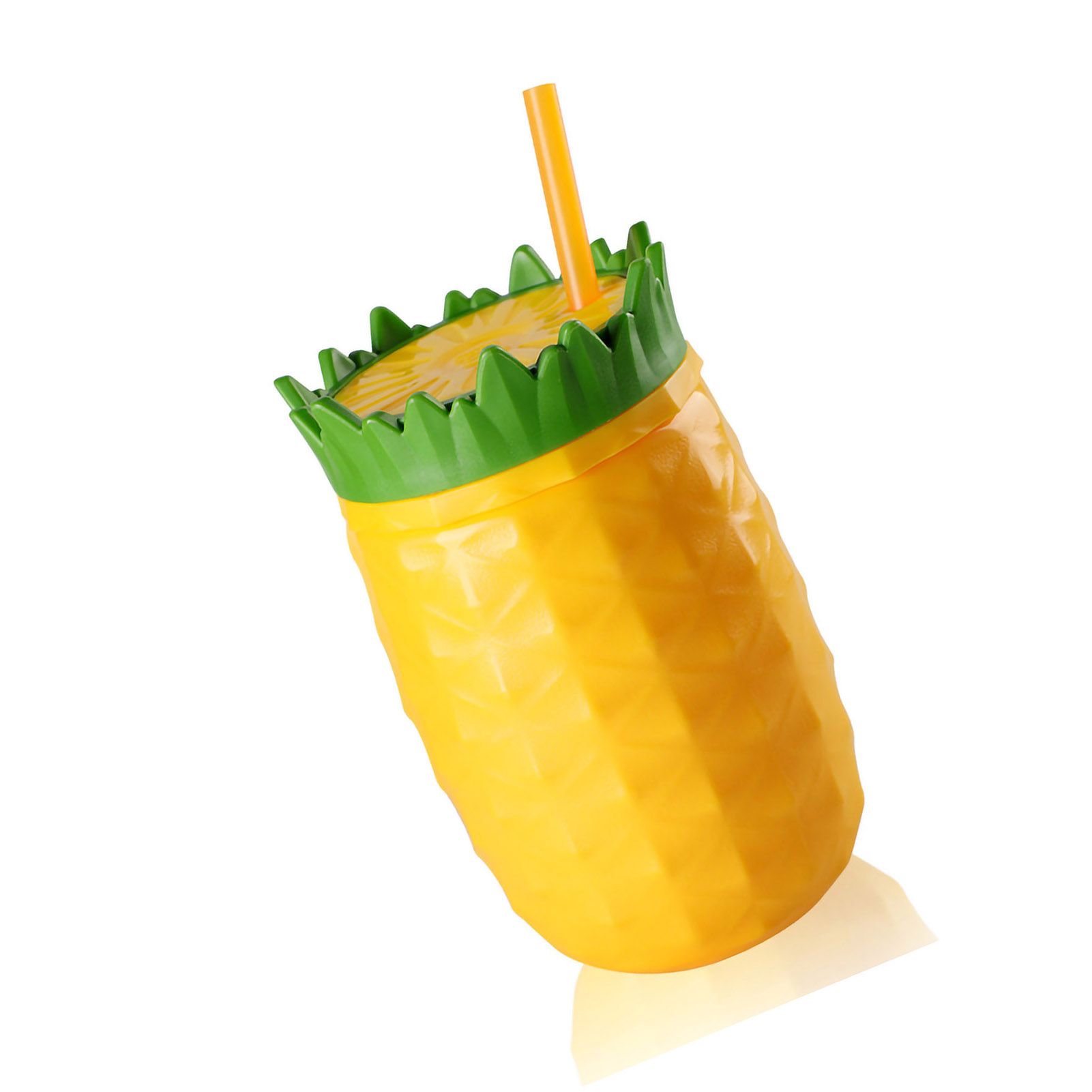 Fruit Shape Cup Double Layer Straw Cold Insulation Leakproof Plastic Cup for view 2