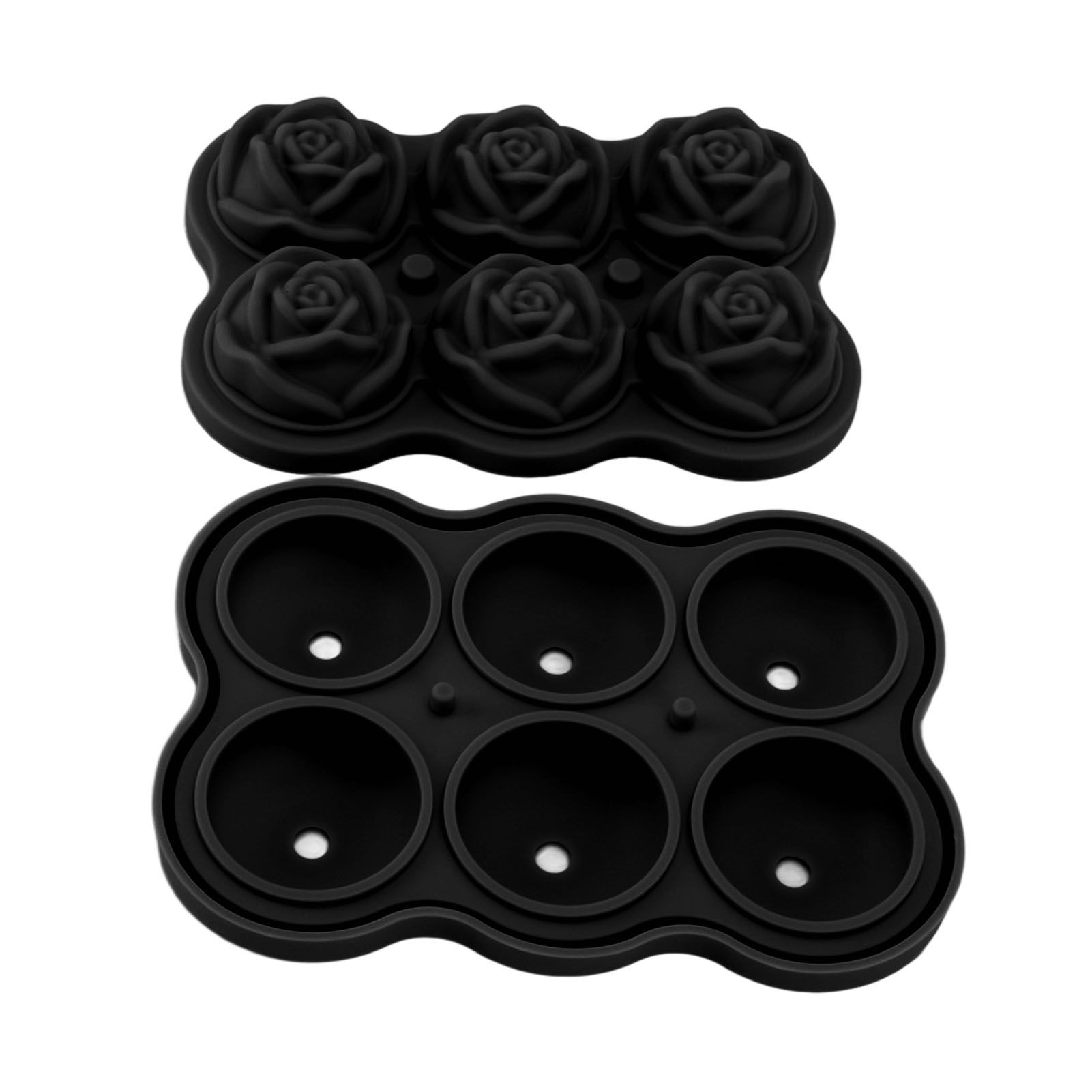 Rose Ice Cube Tray Silicone 6 Cubes No BPA Ice Making Accessory with Lid for