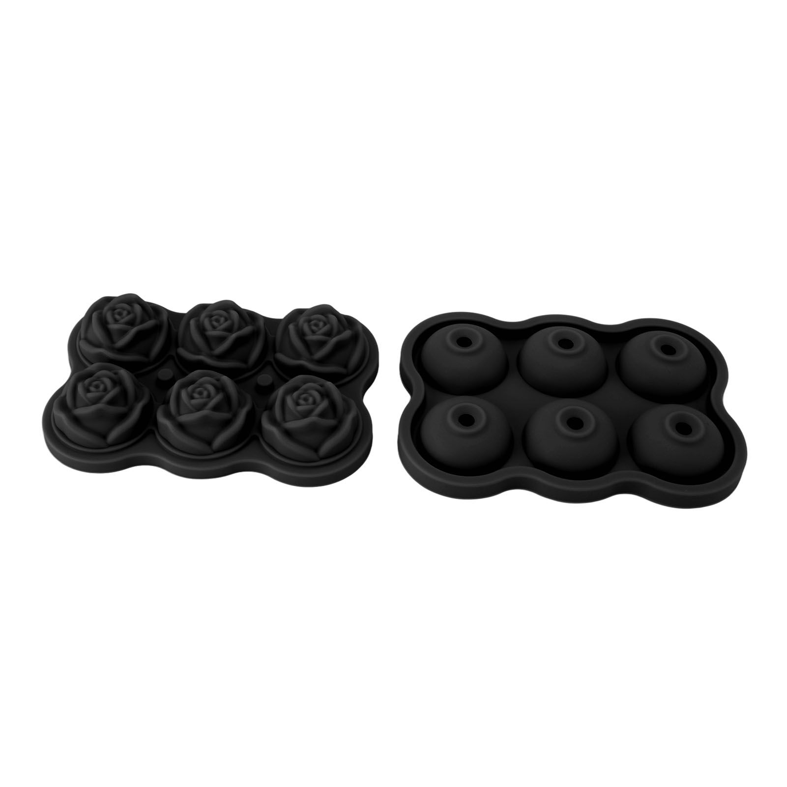 Rose Ice Cube Tray Silicone 6 Cubes No BPA Ice Making Accessory with Lid for view 3