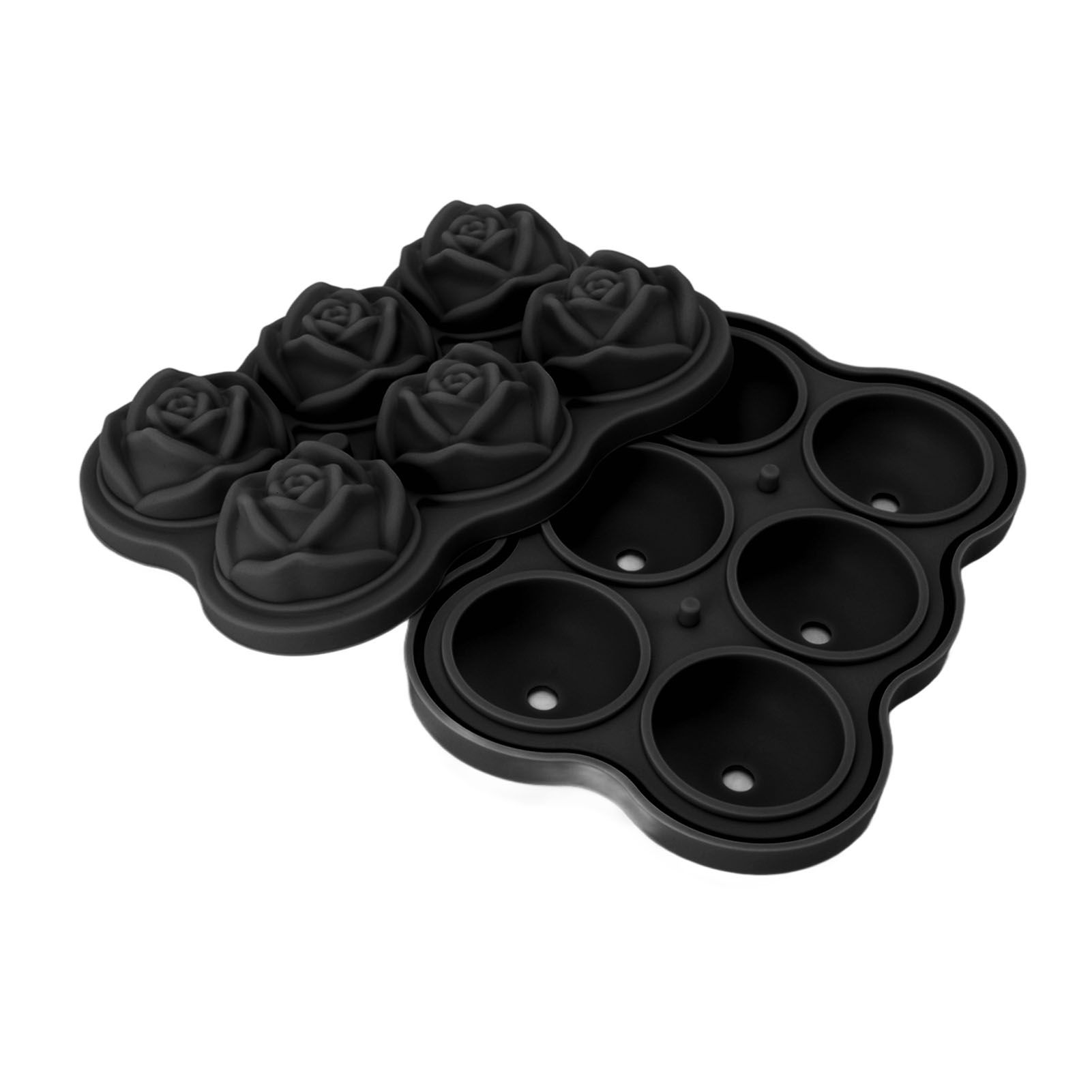 Rose Ice Cube Tray Silicone 6 Cubes No BPA Ice Making Accessory with Lid for view 6