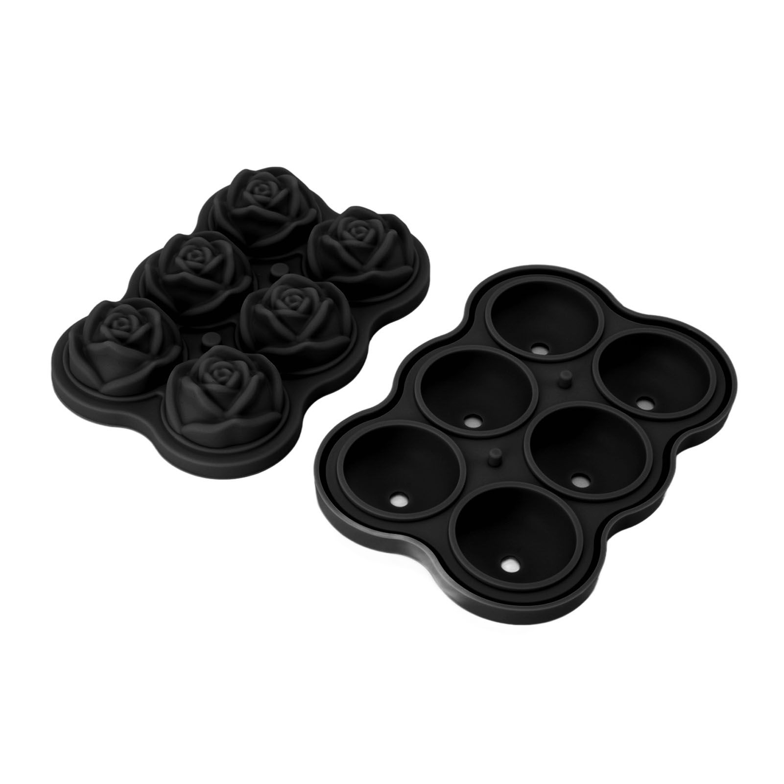 Rose Ice Cube Tray Silicone 6 Cubes No BPA Ice Making Accessory with Lid for view 7