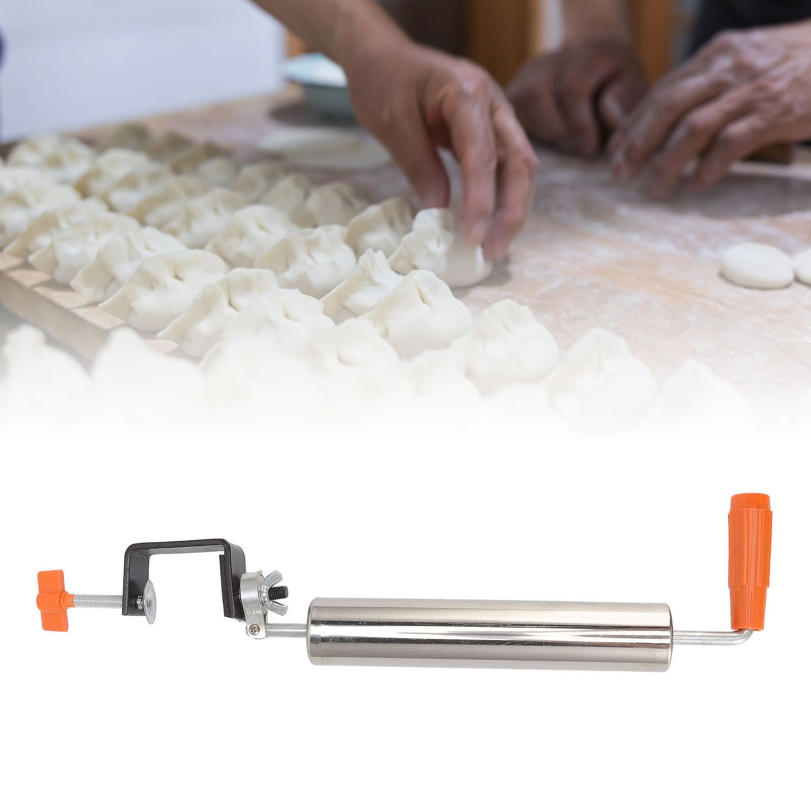 Rolling Pin Stainless Steel Dough Roller Fixed 360° Rotation for Pastry Bread view 11