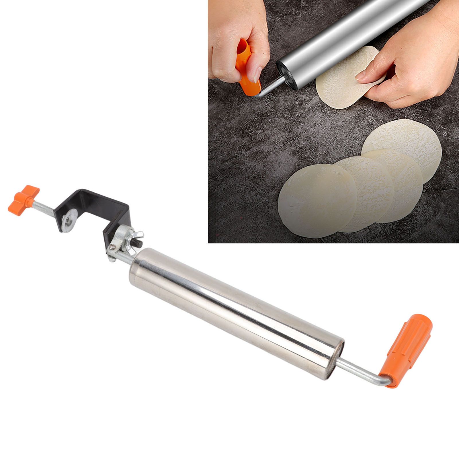 Rolling Pin Stainless Steel Dough Roller Fixed 360° Rotation for Pastry Bread view 12