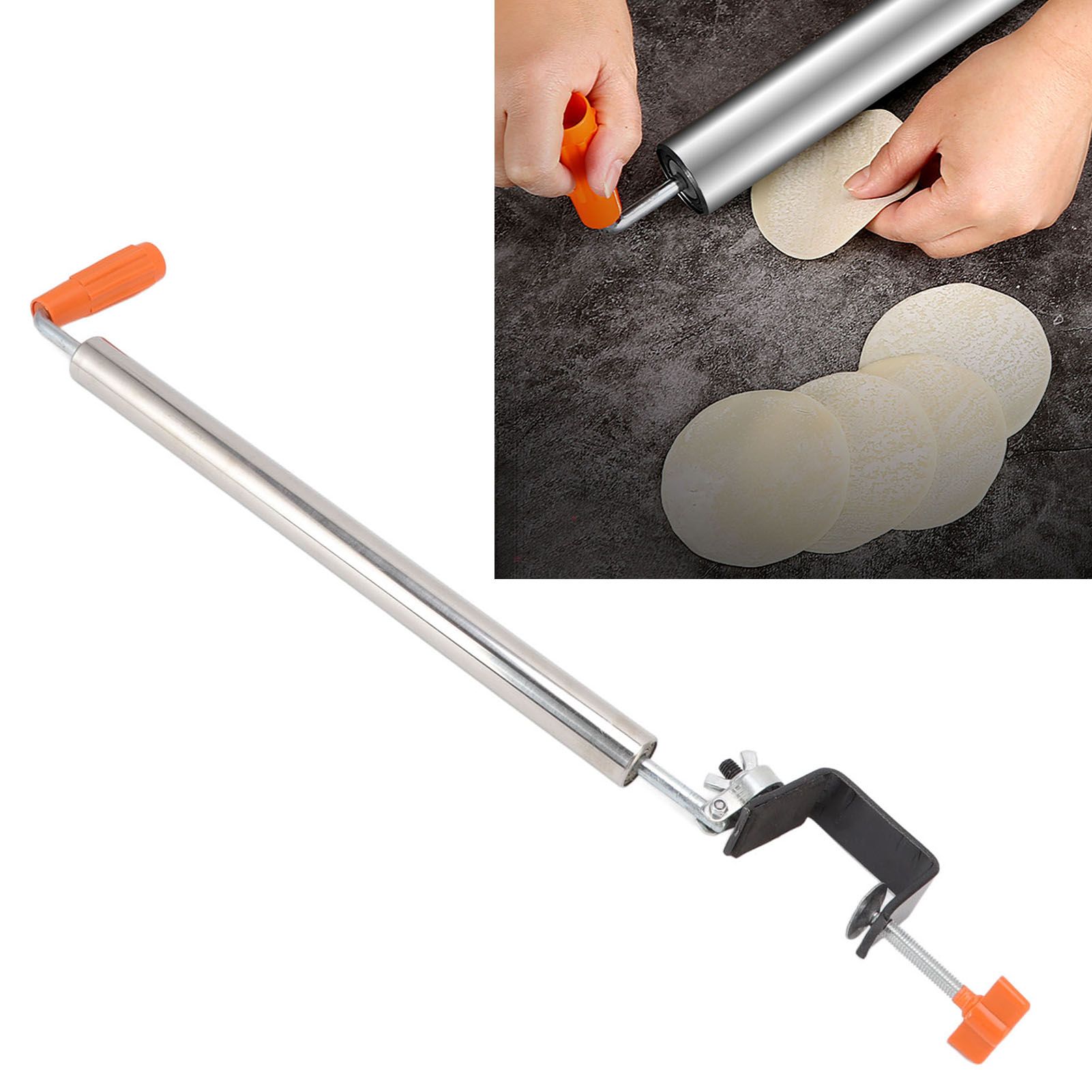 Rolling Pin Stainless Steel Dough Roller Fixed 360° Rotation for Pastry Bread view 11