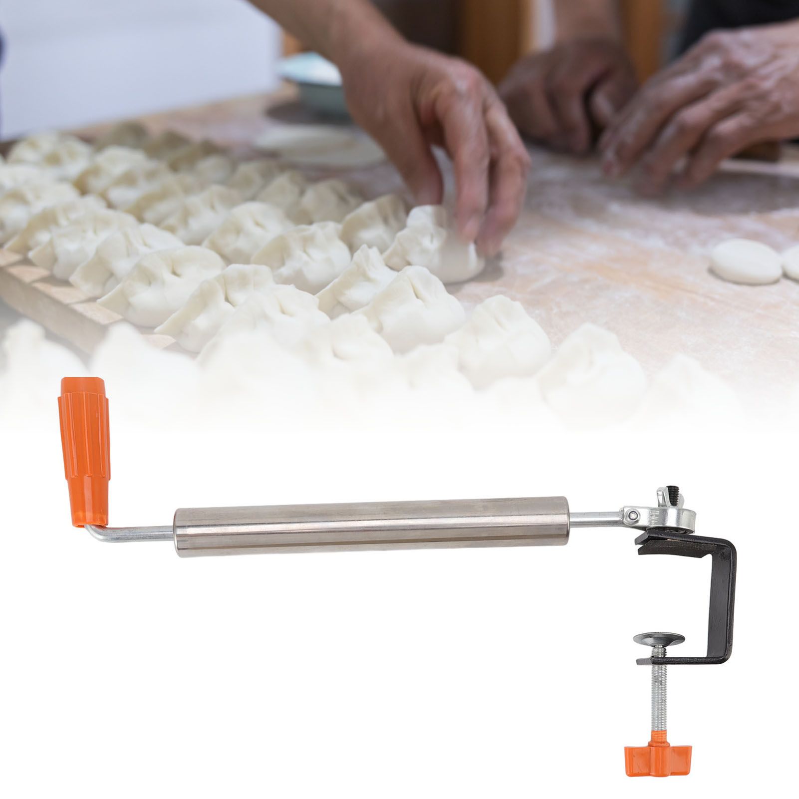 Rolling Pin Stainless Steel Dough Roller Fixed 360° Rotation for Pastry Bread view 12